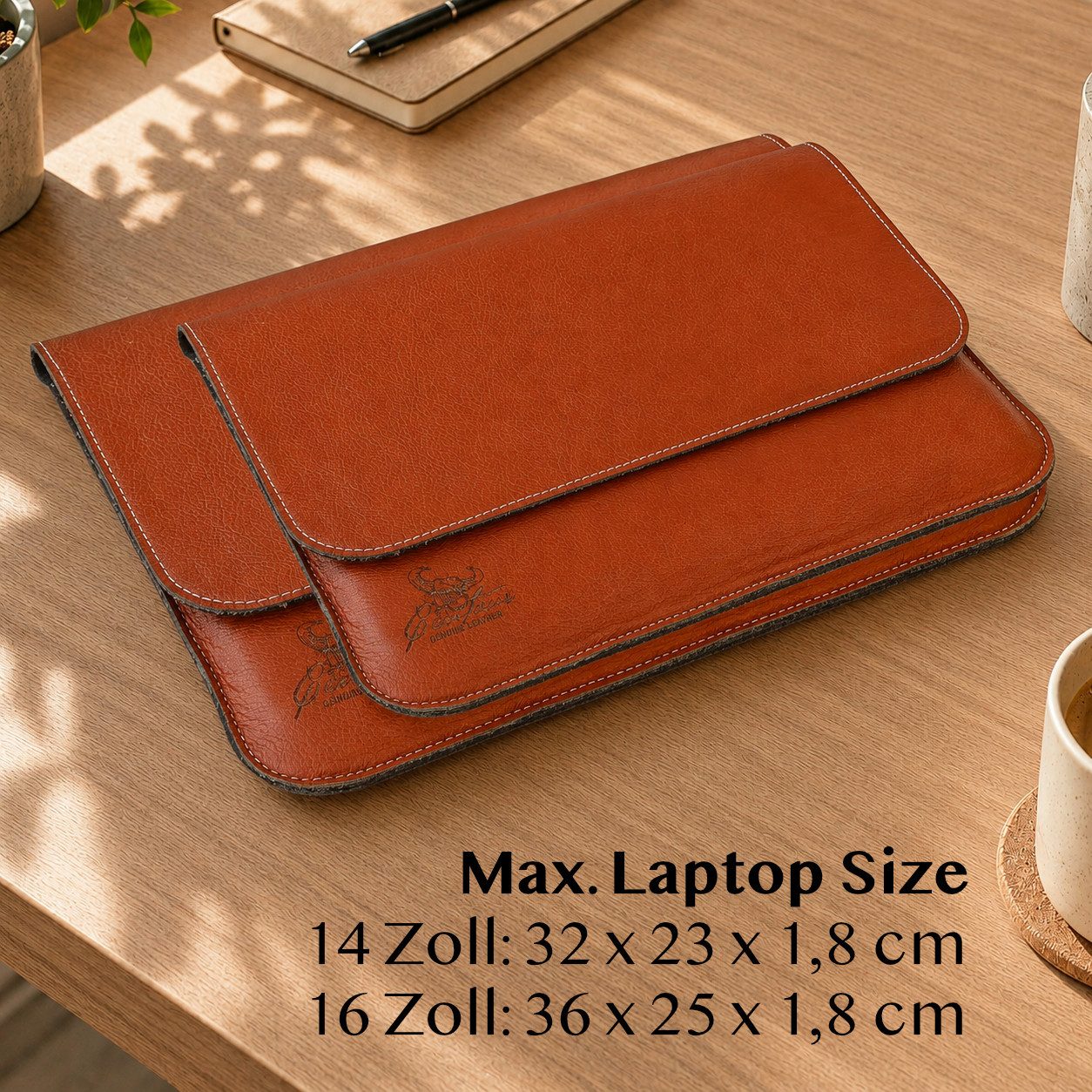 Centaur Laptoptasche aus echtem Leder, Notebooktasche, Hochwertiges Leder, echtes Rindleder, Handarbeit