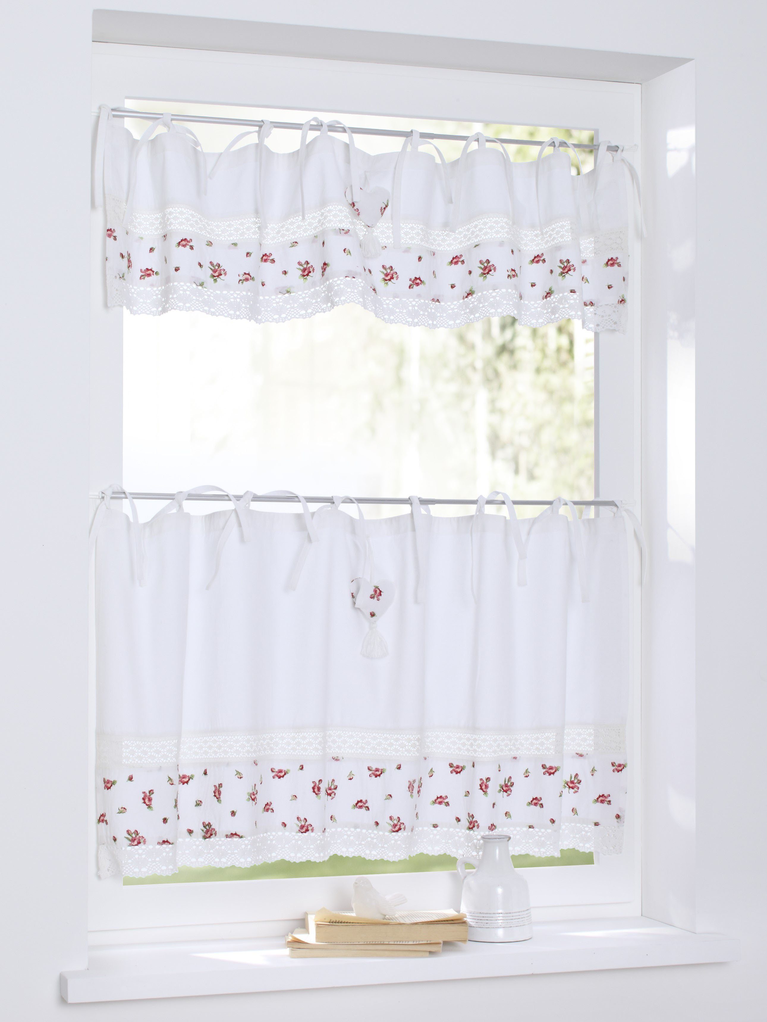 Kutti Scheibengardine Lavie (1 St), Bindebänder, blickdicht, Kurzgardine, B günstig online kaufen