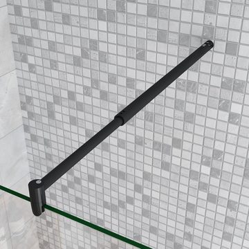 duschspa Duschwand 10mm Schwarze Duschwand Glaswand Duschtrennwand Walk in Dusche Glas, Einscheibensicherheitsglas, Sicherheitsglas, (Set), Glas