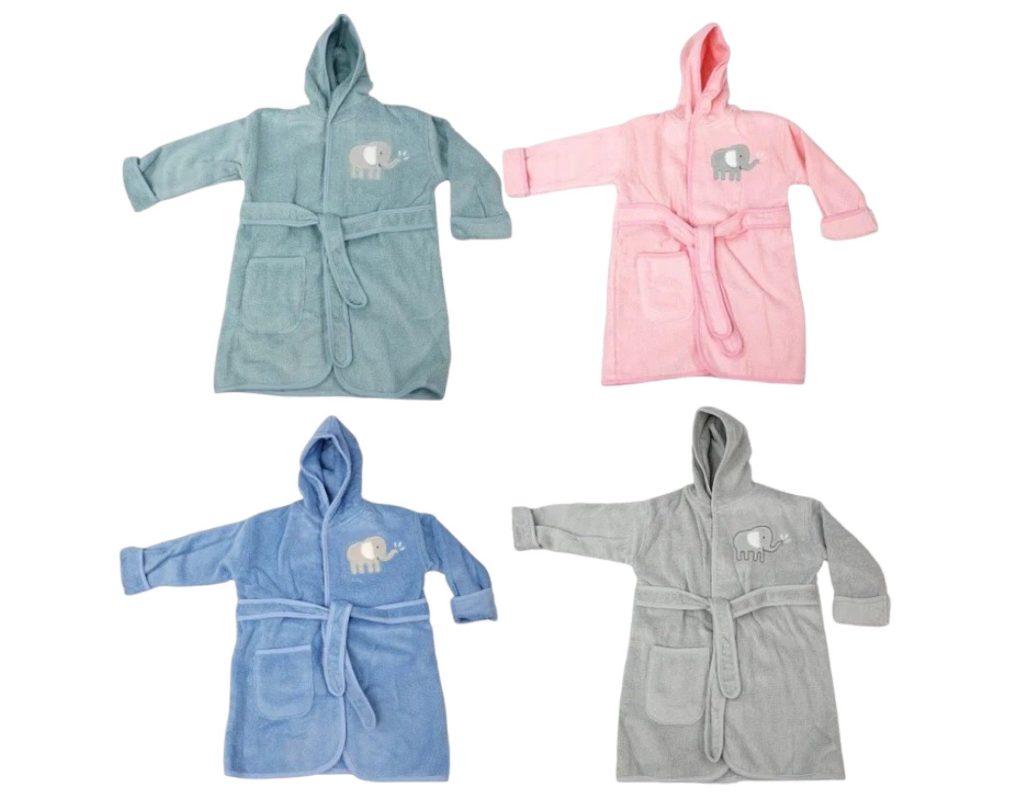 VewoTex Babybademantel Frottée Baby Bademantel » Morgenmantel & Kleinkinder Badetuch, 92, Baumwolle, Kapuze, Gürtel, 100% Baumwolle » mit Kapuze, Tasche und Gürtel