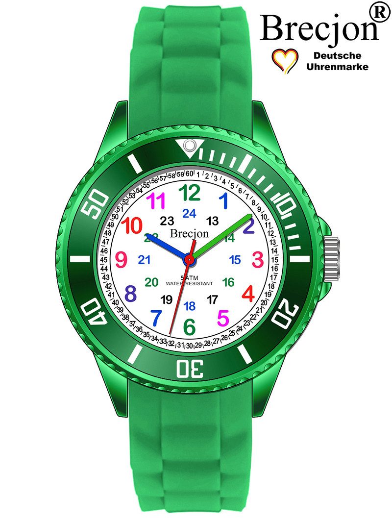 Brecjon Quarzuhr Kinder Armbanduhr Lernuhr 5ATM Silikon, kostenloser Versand