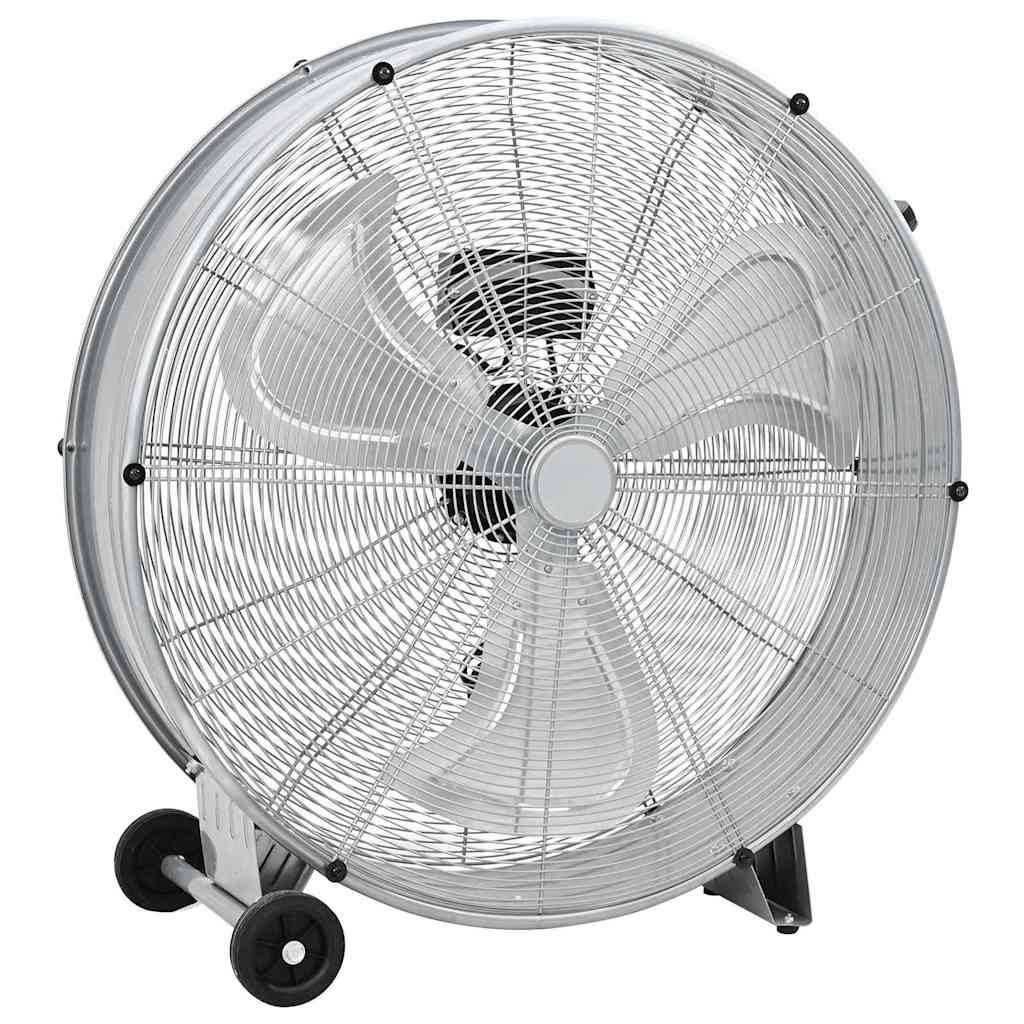 Bodenventilator Trommellüfter 360 Grad neigbar 79x37x82 cm Silber