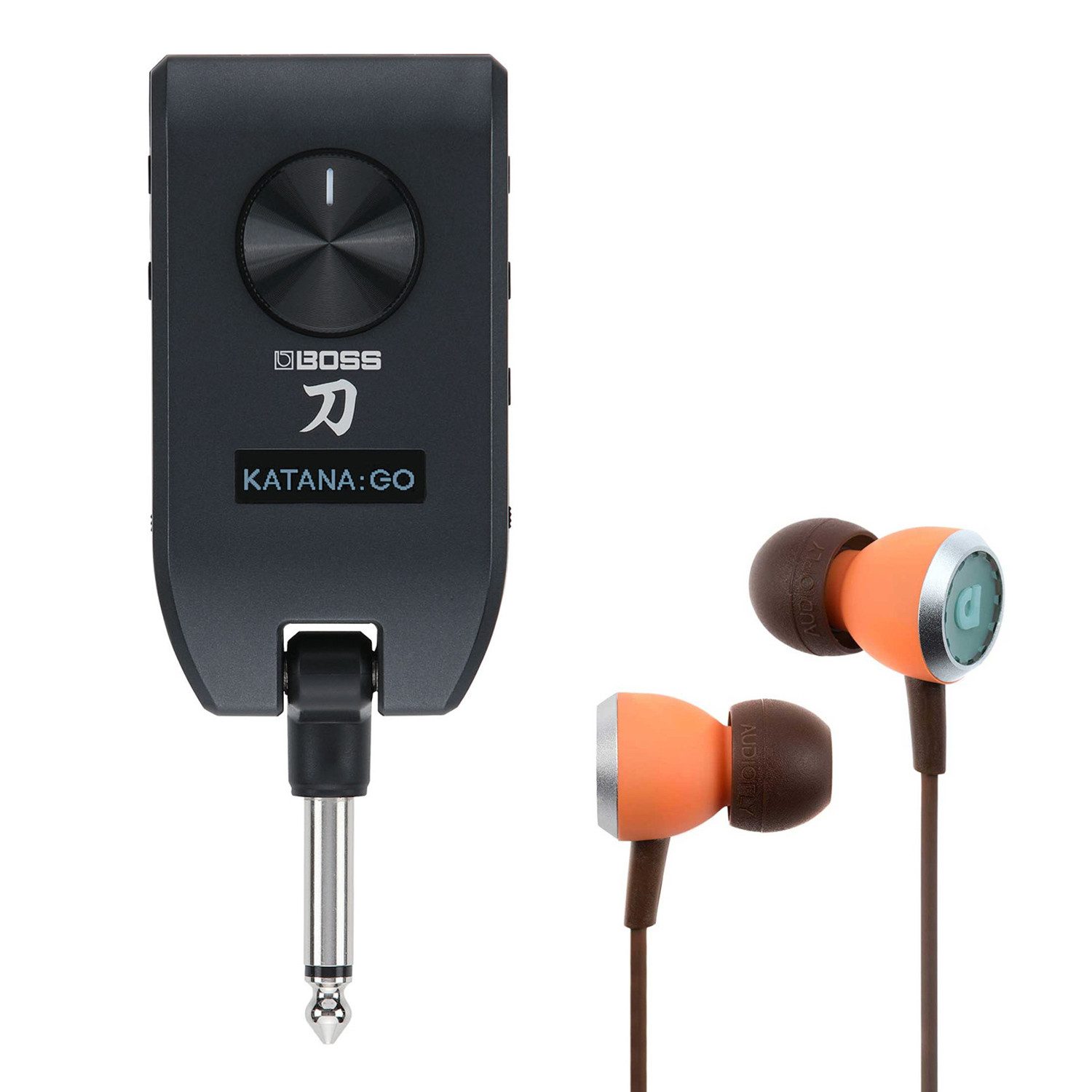 Boss by Roland EGitarre Katana GO, Amp Plug, KopfhörerVerstärker, mit Audiofly InEar Ohrhörer