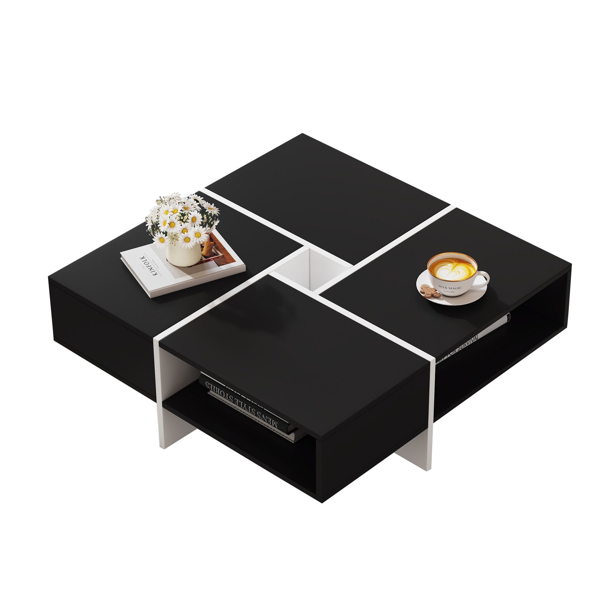 Merax Couchtisch mit Patchwork Design, Beistelltisch günstig online kaufen