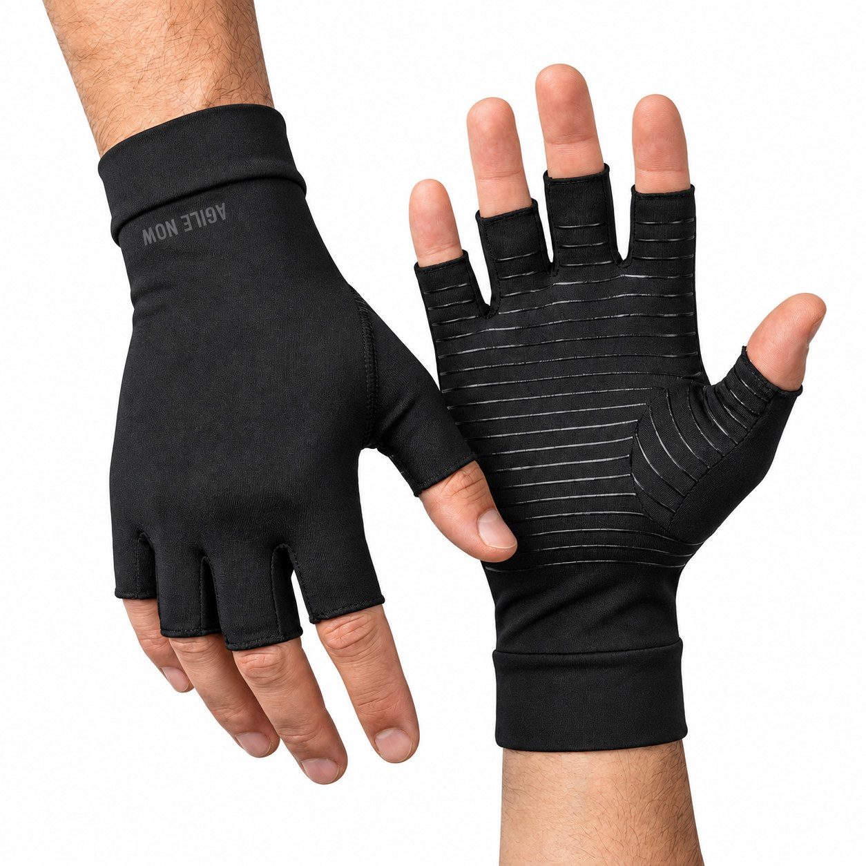 AGILE NOW Handbandage Kompressionshandschuhe, Fingerbandage (Hochwertiges und Atmungsaktives Material, Ideal für Fitness, Tennis, Golf oder den Alltag), Atmungsaktiv & Rutschfest