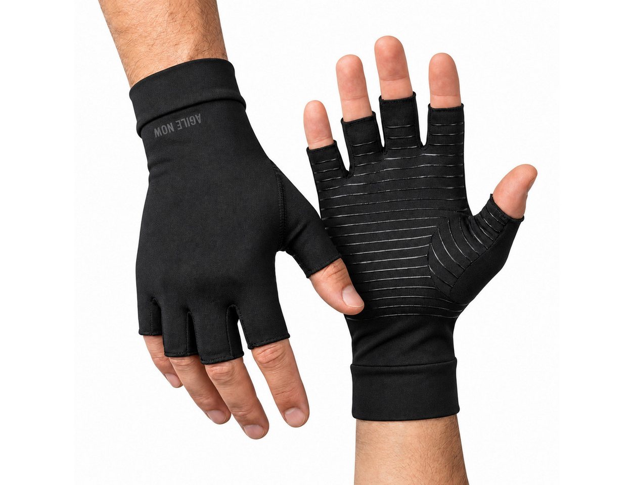 AGILE NOW Handbandage Kompressionshandschuhe, Fingerbandage (Hochwertiges und Atmungsaktives Material, Ideal für Fitness, Tennis, Golf oder den Alltag), Atmungsaktiv & Rutschfest
