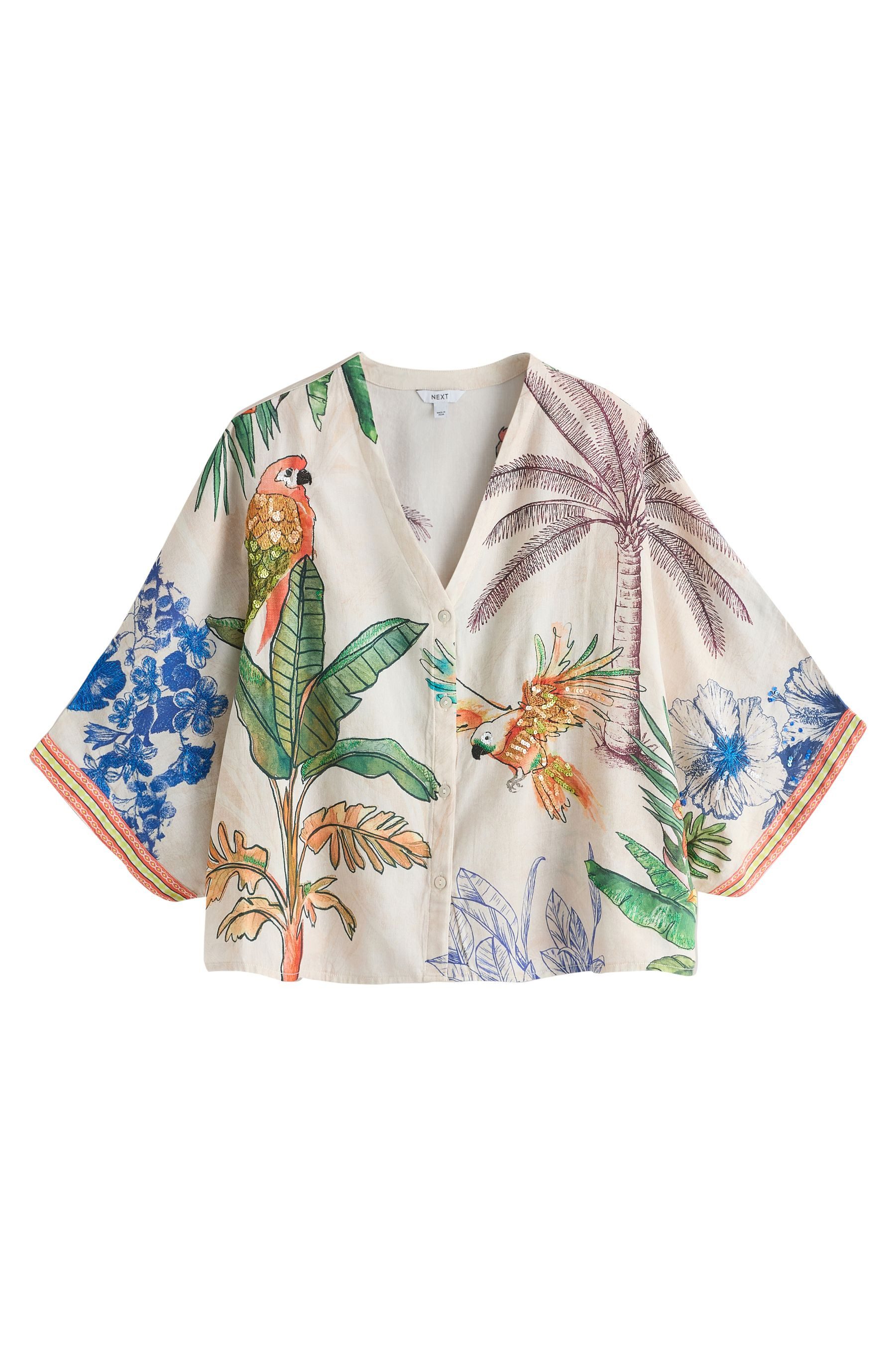 Next Hemdbluse Durchgeknöpftes Oberteil mit Stickerei (1-tlg)