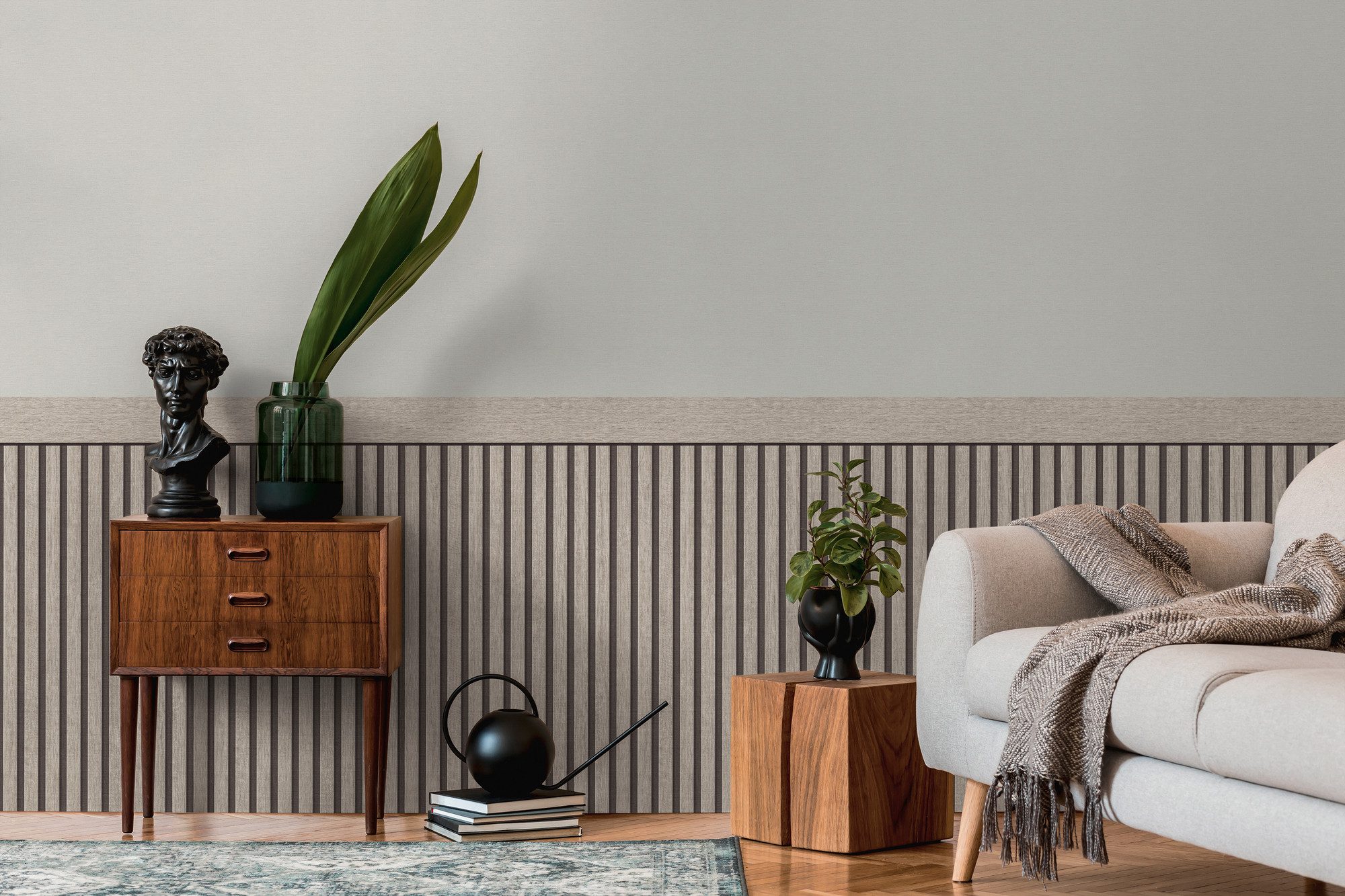 living walls Vliestapete Wallpanel Tapete Wandpaneele Mustertapete Holzpaneele Natur, strukturiert, matt, (1 St), Vliestapete Holz-Optik für Schlafzimmer Küche Wohnzimmer Wandpaneele