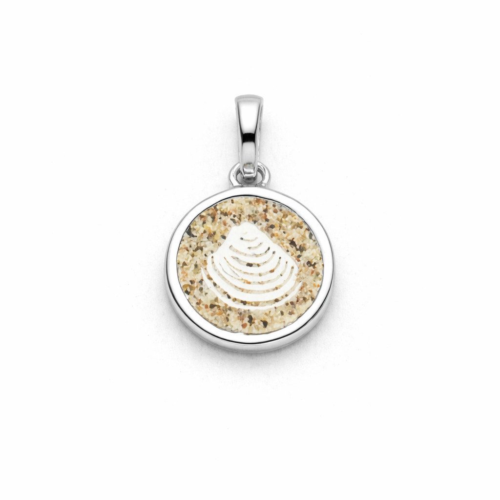 DUR Kettenanhänger P5052 Muschel 2.0 925 Silber Strandsand 10 mm