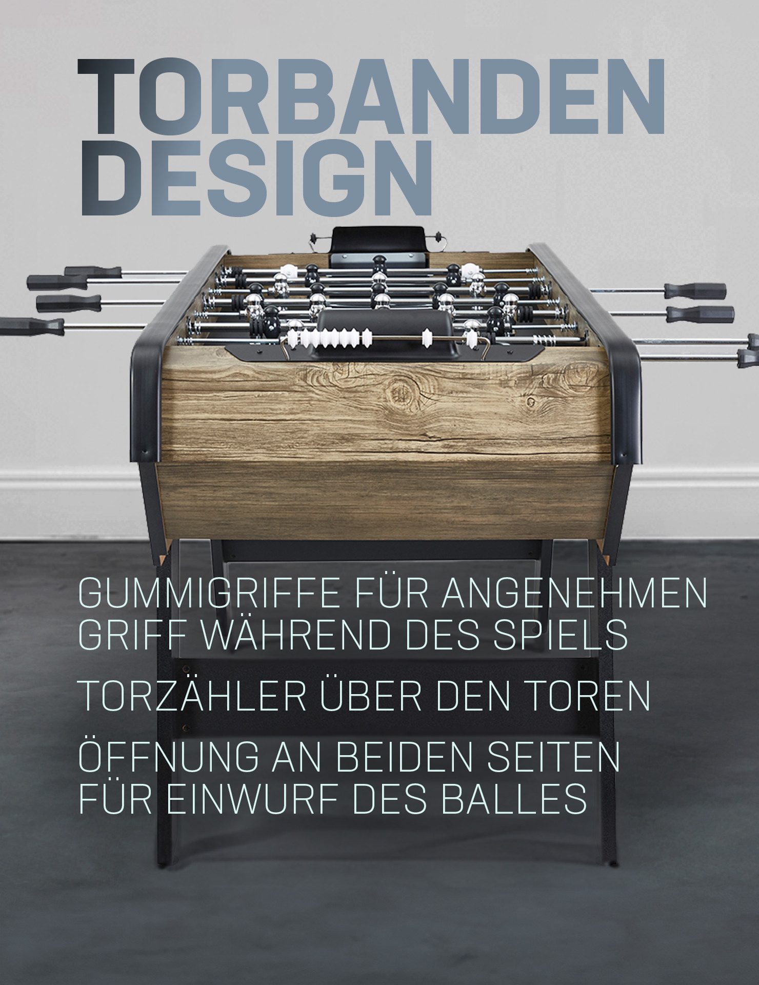 MUWO Kickertisch "Champion" 153x74x96 cm