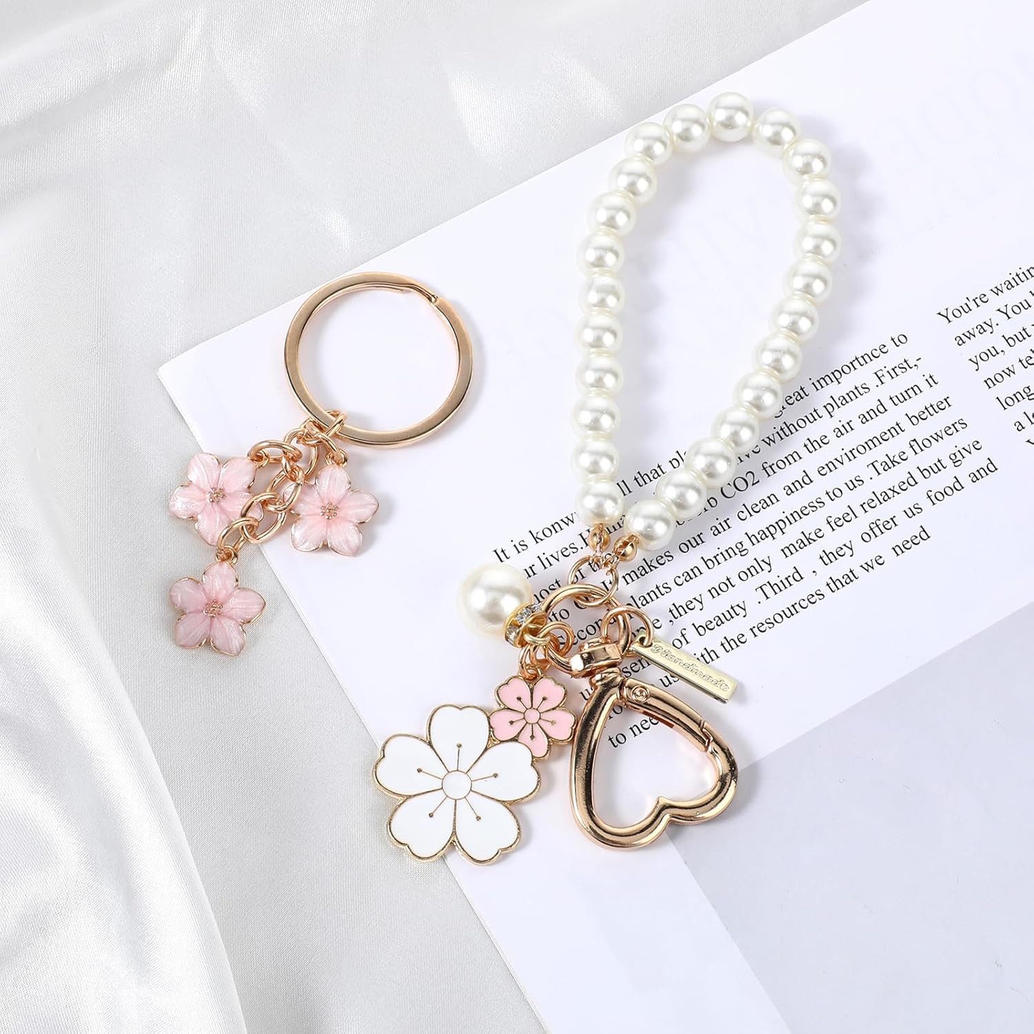 FELIXLEO Schlüsselanhänger Set 2er Blume Schlüsselanhänger Tasche Anhänger Damen Armband – Bild 4 von 5