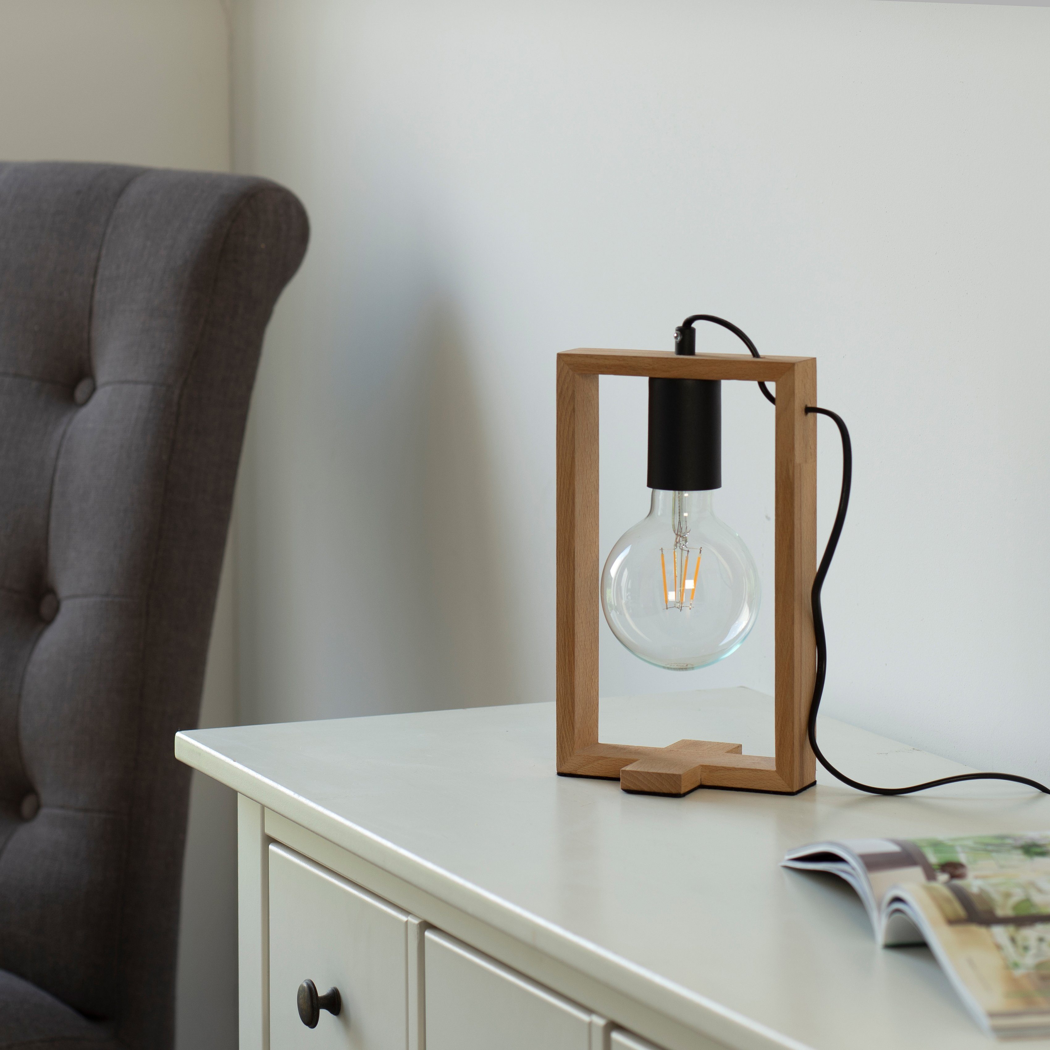 Home Leuchtmittel, aus geeignet affaire Tischlampe für Tischleuchte Holz (Akazienholz), ohne Leuchtmittel Ein-/Ausschalter, E27 Nohen,