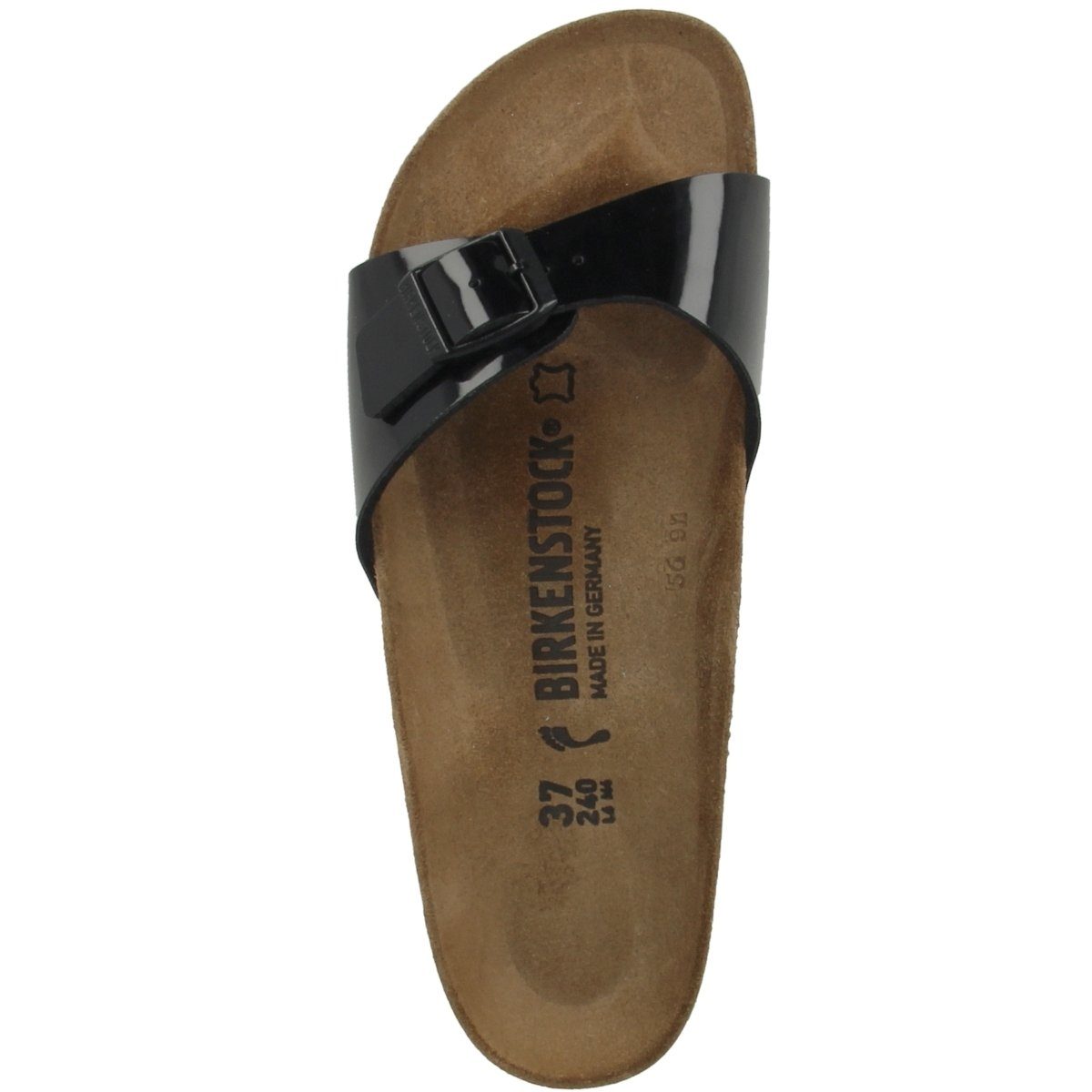 Birkenstock Madrid Birko-Flor Lack schmal Damen Pantolette Hausschuhe, Sand günstig online kaufen