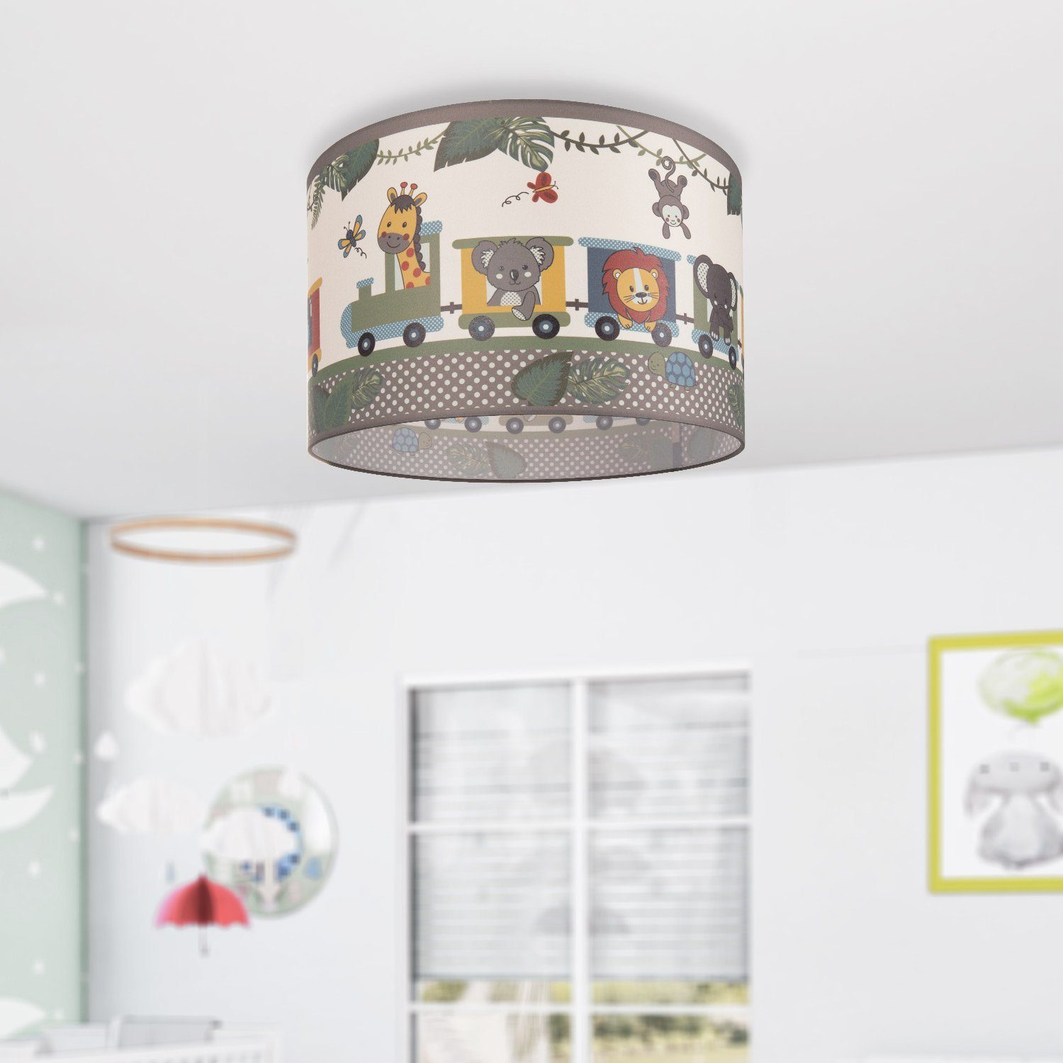 Zug Paco LED Tieren, Lampe E27 Home Kinderzimmer Deckenleuchte ohne 635, Diamond Deckenlampe Leuchtmittel, Kinderlampe