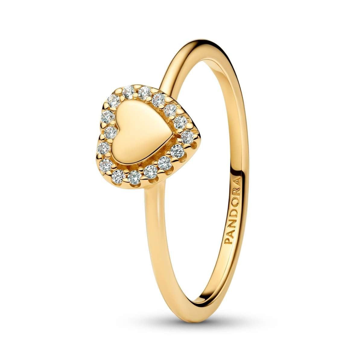 Pandora Fingerring 163801C01, Damenring Herz Goldfarben