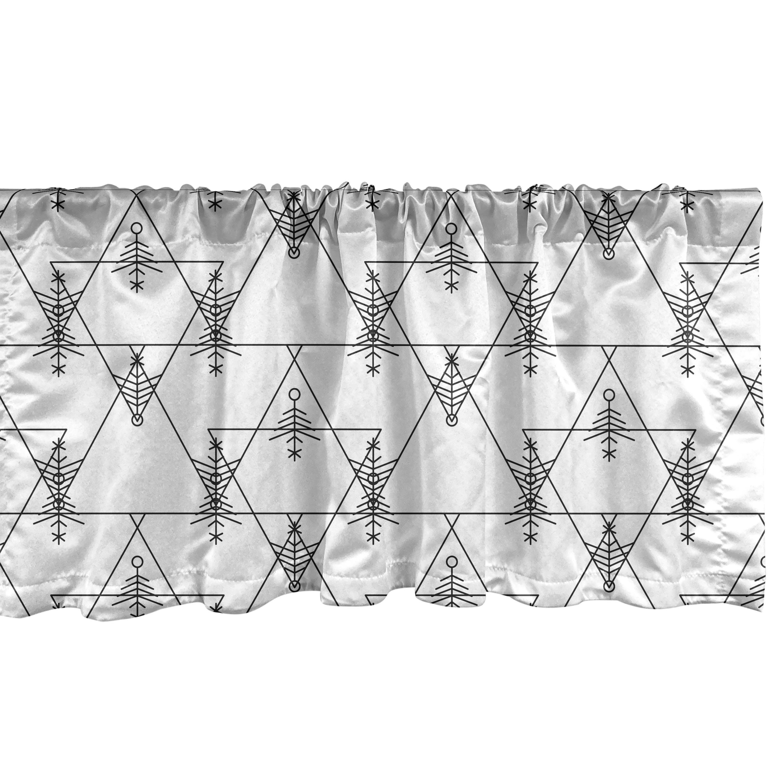 Scheibengardine Vorhang Volant für Küche Schlafzimmer Dekor mit Stangentasche, Abakuhaus, Microfaser, Pfeil schlanke Symmetric