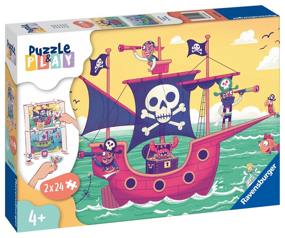 Spielfiguren & 24 Puzzle Play inkl. Ravensburger 05592, Piraten Puzzleteile 2