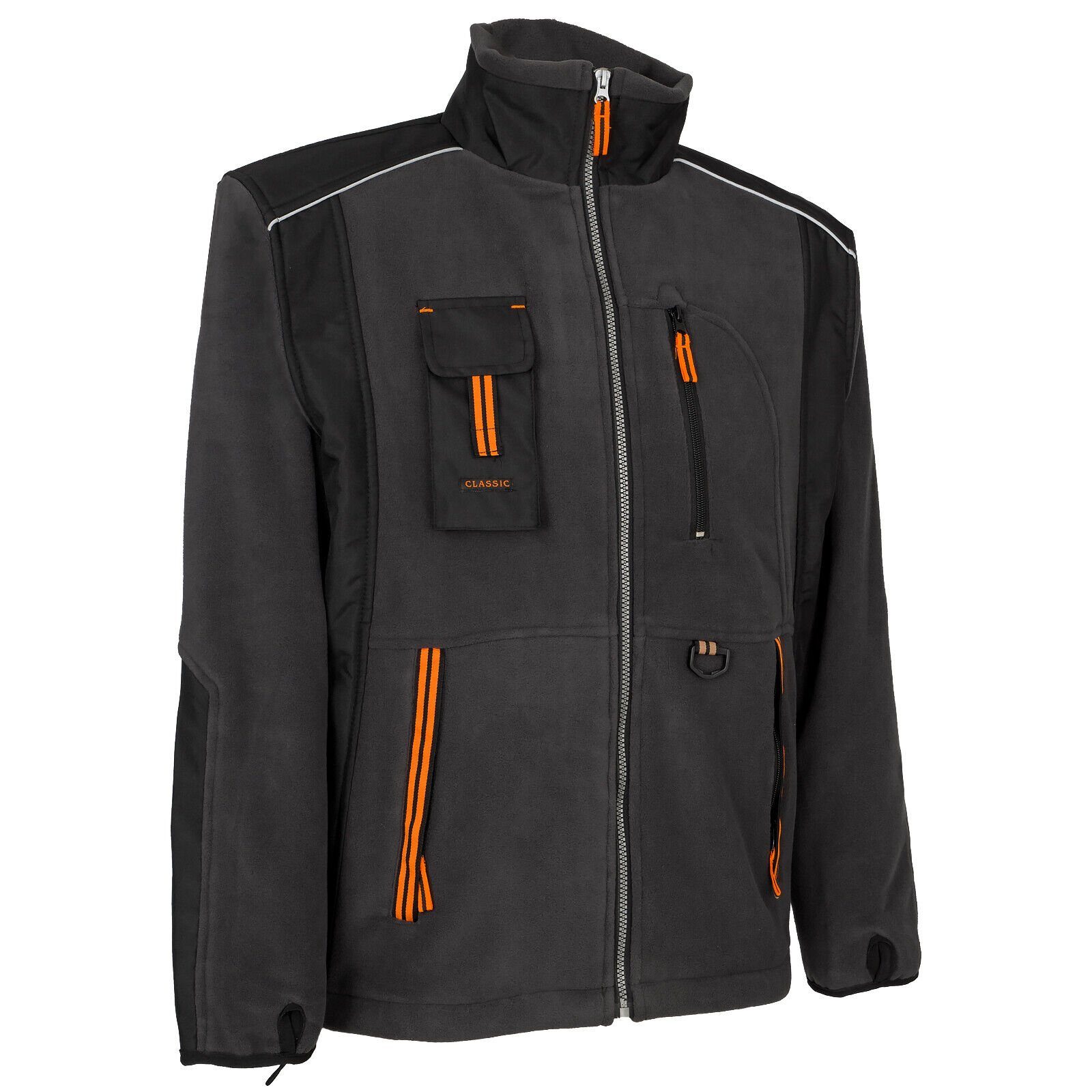 Artmas Arbeitsjacke Warme Fleecejacke Arbeitsjacke Berufsjacke Schwarz-Grau (POL-CLAS) – Bild 5 von 5