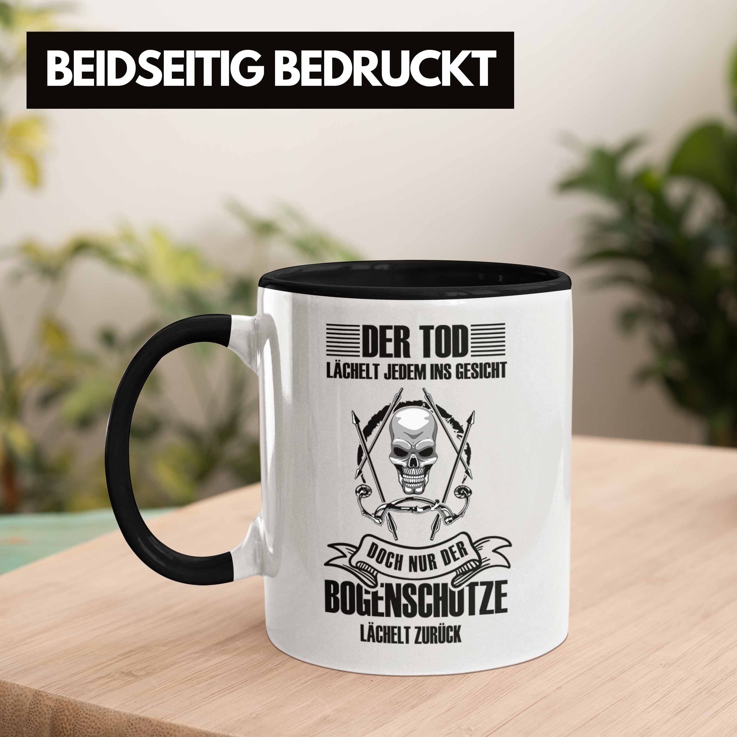Trendation B Lustige Bogenschießen und Bogenschützen für Pfeil Schwarz Tasse Tasse Geschenkidee