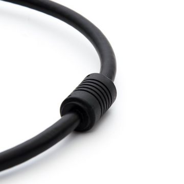 PremiumX 10m TV Antennenkabel IEC-Anschlusskabel mit Mantelstromfilter Schwarz TV-Kabel