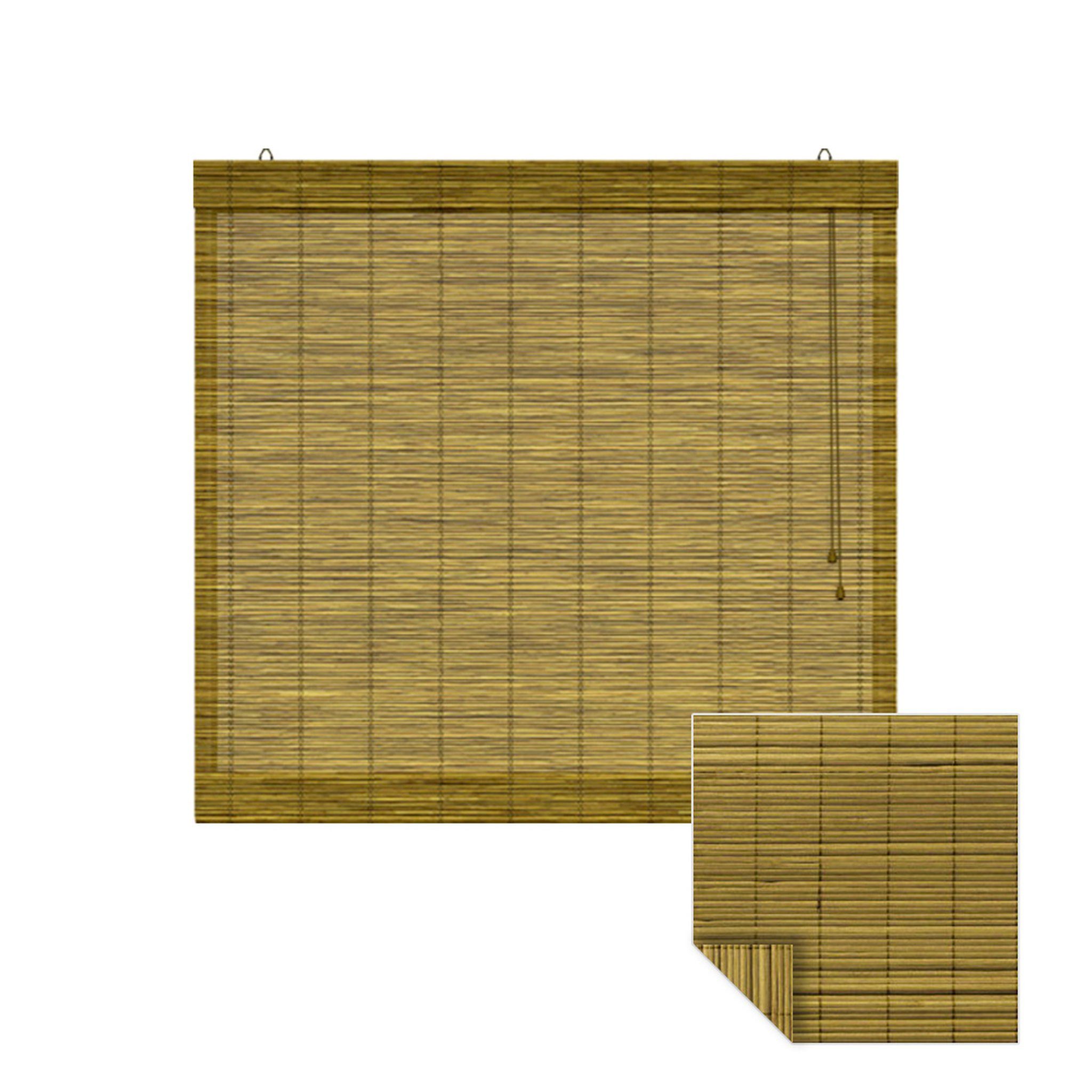 Victoria M. Raffrollo Bambus-Raffrollo, 40 x 130 cm, braun, mit Hakenaufhängung, ohne Bohren, freihängend, zum Schrauben, Bambus