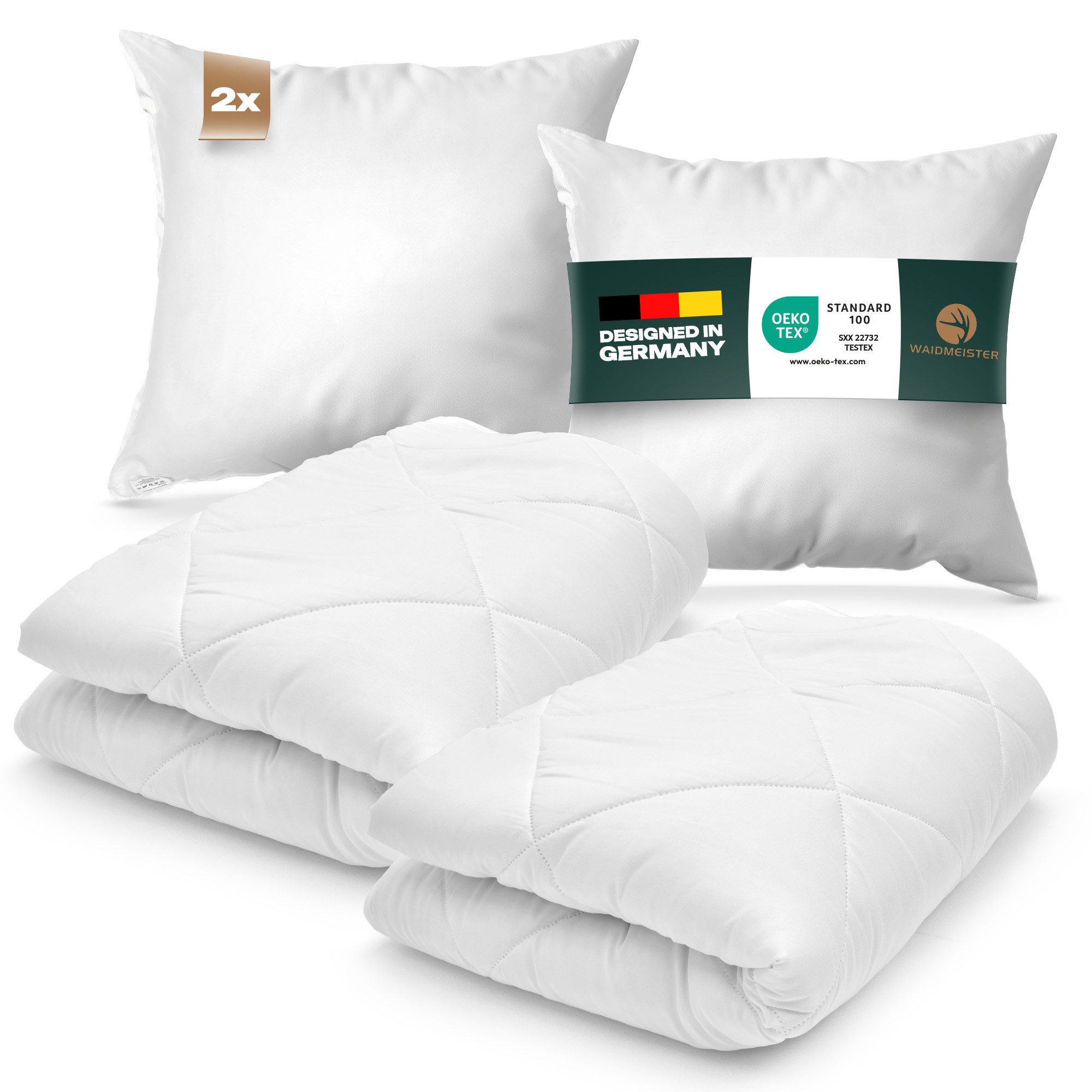 Waidmeister Microfaserbettdecke + Kopfkissen Bettdeckenset 2-teilig günstig online kaufen