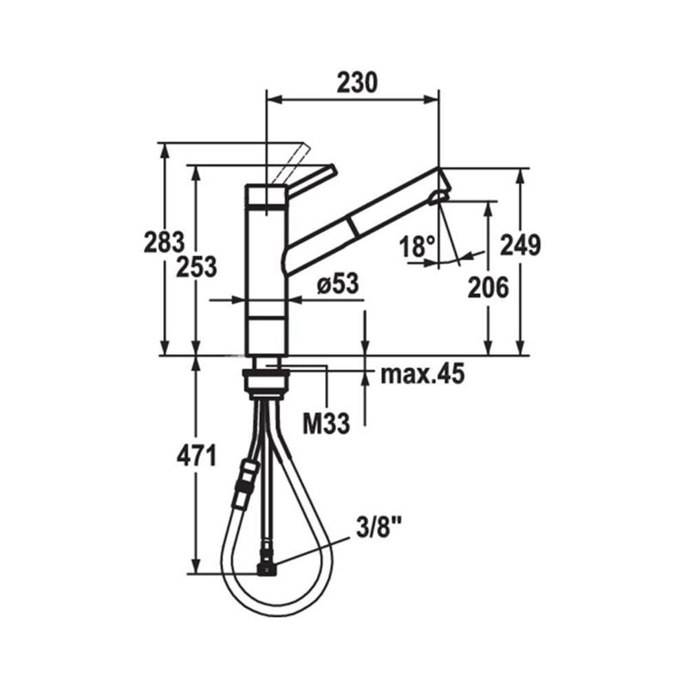KWC Küchenarmatur Naber Inox 4 mit ausziehbarem Auslauf Edelstahl Hochdruck