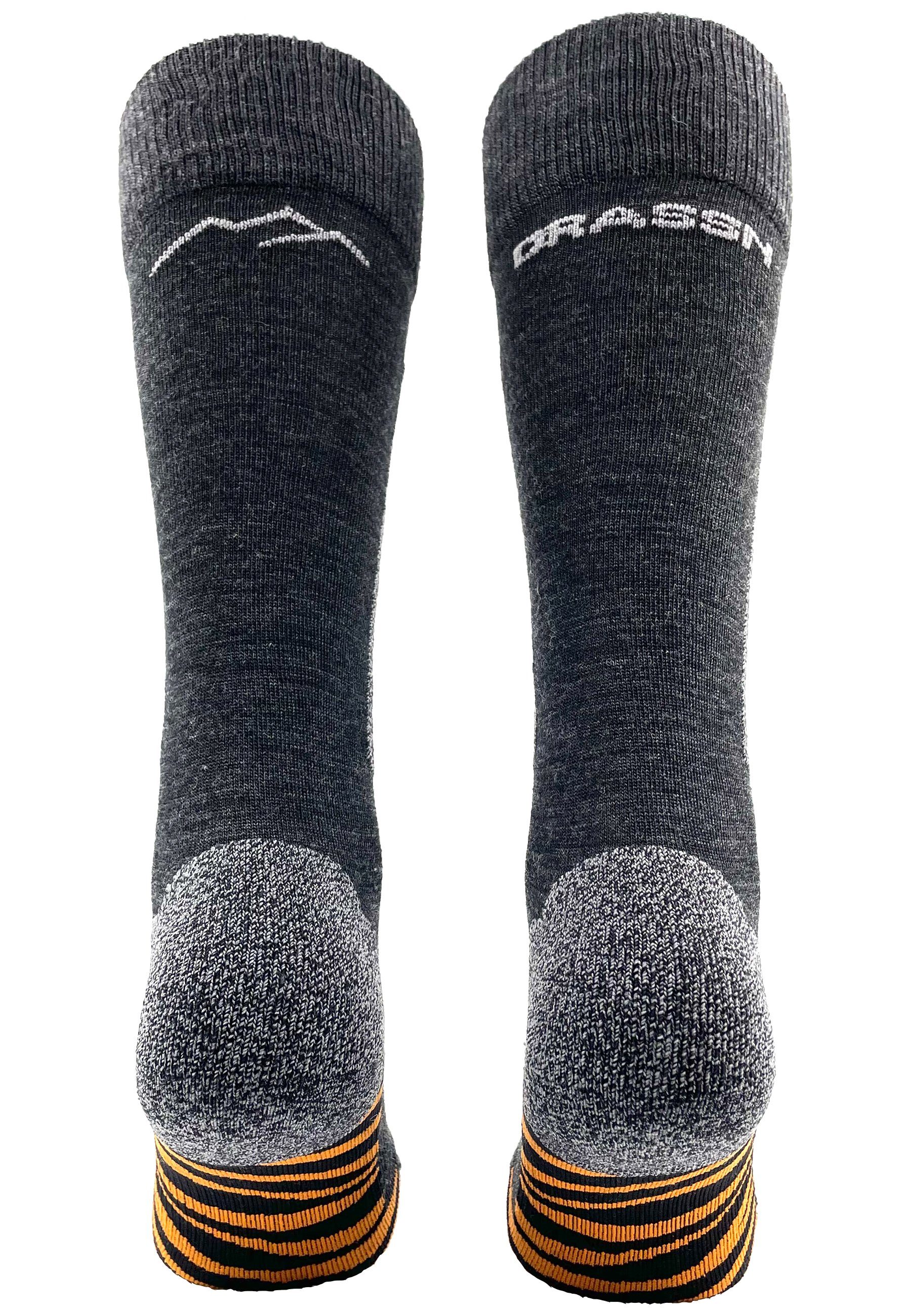 DRASSN Skisocken Fahrenberg Herren und Damen (1-Paar) aus Merino Wolle, gepolstertes und abriebfestes Schienbein-Pad