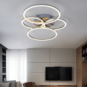 Globo LED Deckenleuchte, LED-Leuchtmittel fest verbaut, Warmweiß, Deckenlampe LED Wohnzimmerlampe modern Ringe verstellbar