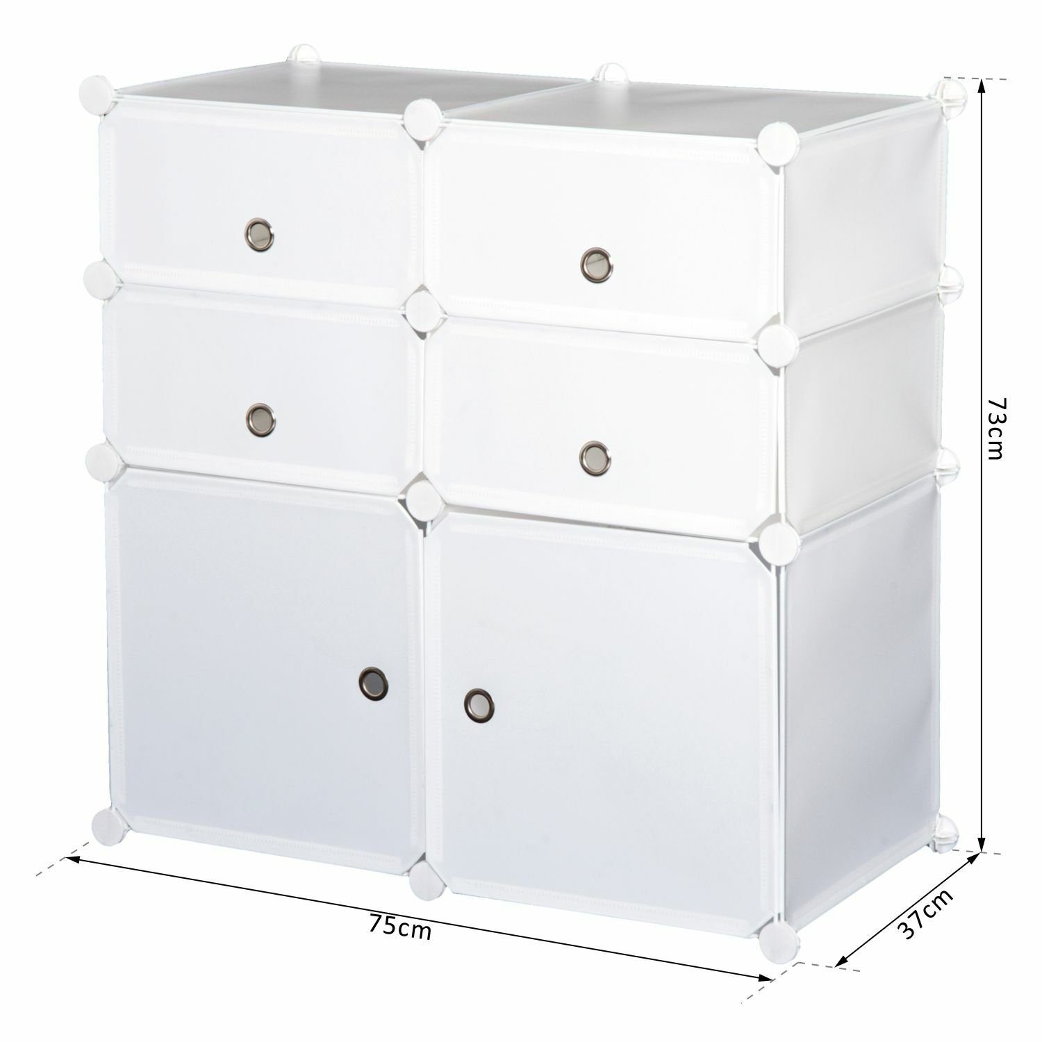 Kommode Regal mit Aufbewahrungsboxen