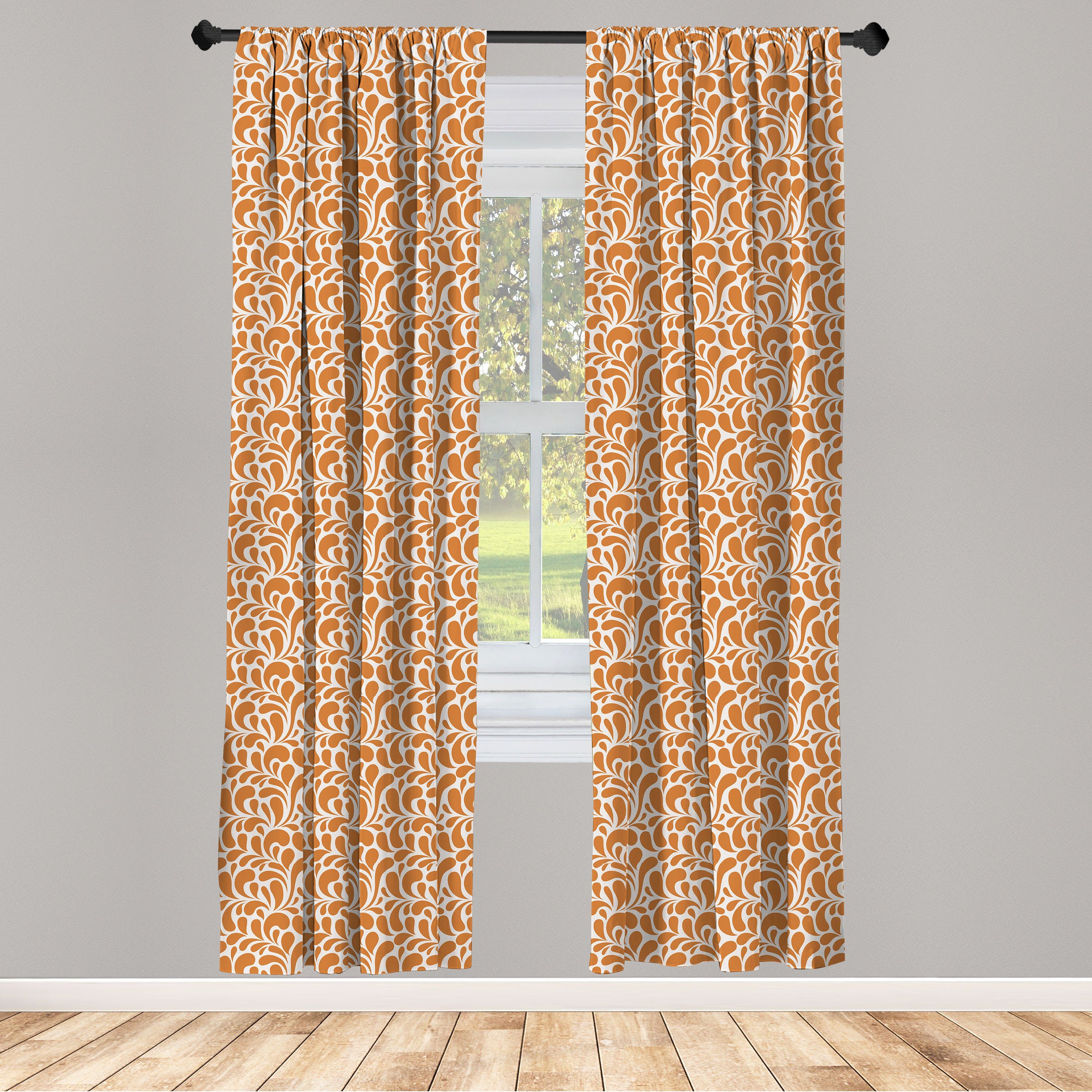 Gardine Vorhang für Wohnzimmer Schlafzimmer Dekor, Abakuhaus, Microfaser, Burnt orange Naher Osten Motive