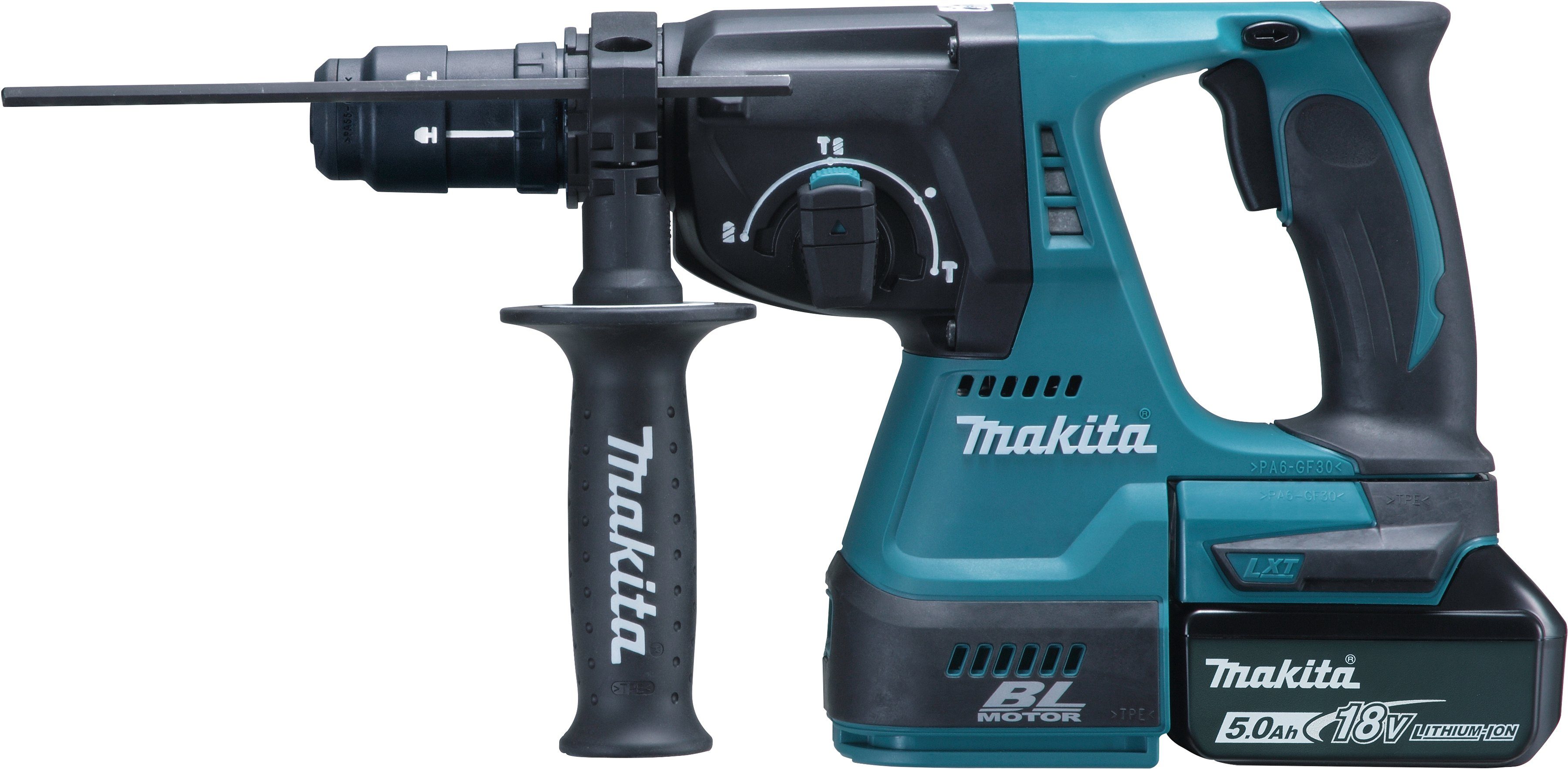 Makita Kombihammer DHR243RTJ, max. 950 U/min, (Set), für SDS-PLUS 18 V, 5,0 Ah, inkl. Akku und Ladegerät | Bohrhämmer