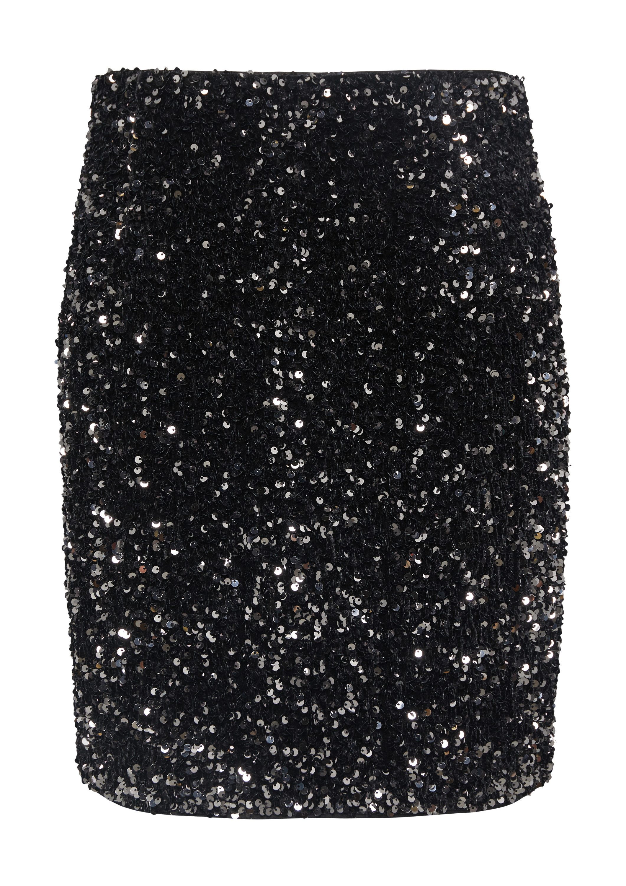 s.Oliver Minirock Rock Kurzer Samtrock mit Paillettenbesatz günstig online kaufen