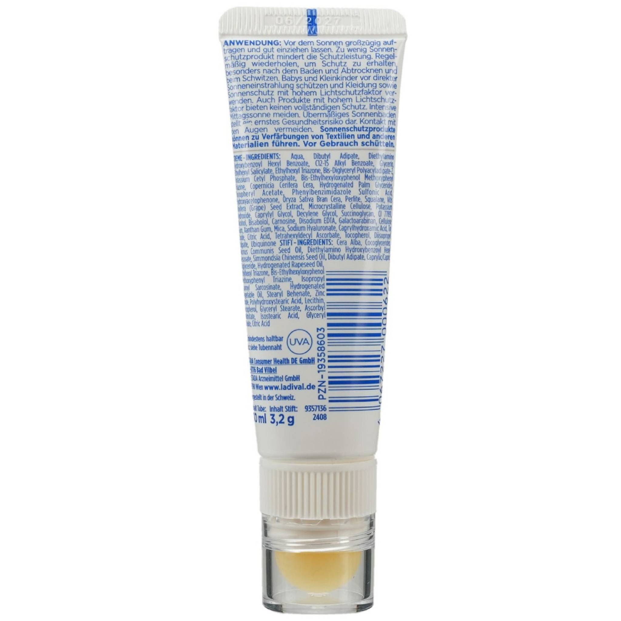 Ladival Sonnenschutzstift LADIVAL Aktiv Sonnenschutz Creme & Stift LSF 50+, 30ml