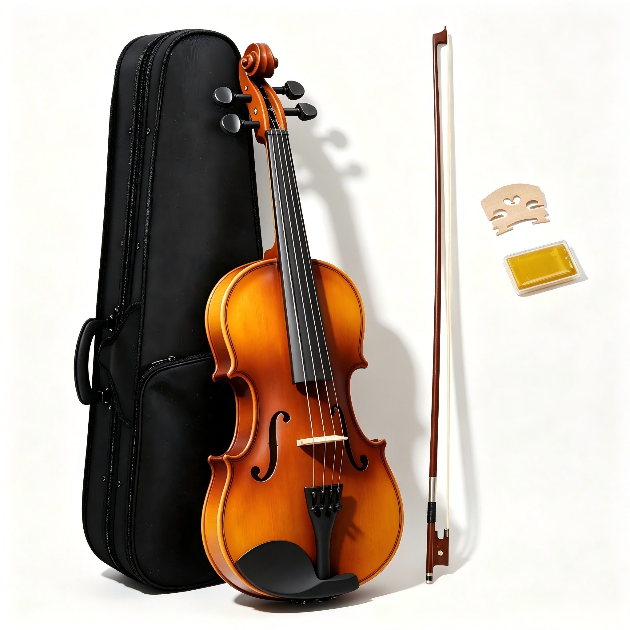 VINGLI Violine Set aus Lindenholz für Anfänger, Geige mit Hartschalenkoffer, Violin 1/4, ideal für Erwachsene & Kinder, Naturfarbe