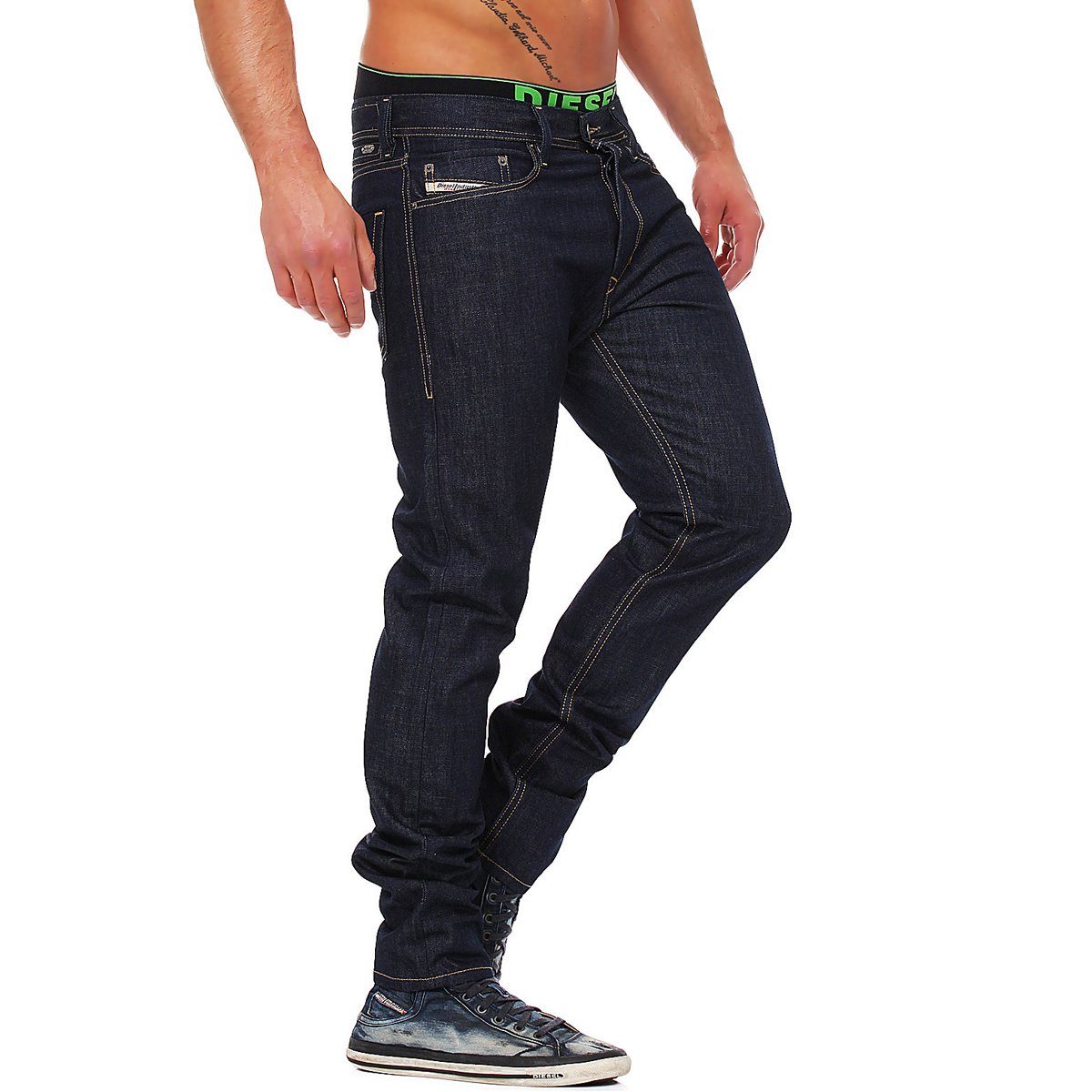 Diesel Tapered-fit-Jeans Diesel Herren Denim Jeans Tepphar 008Y9 Rinse Deep Dark Wash 5-Pocket-Style