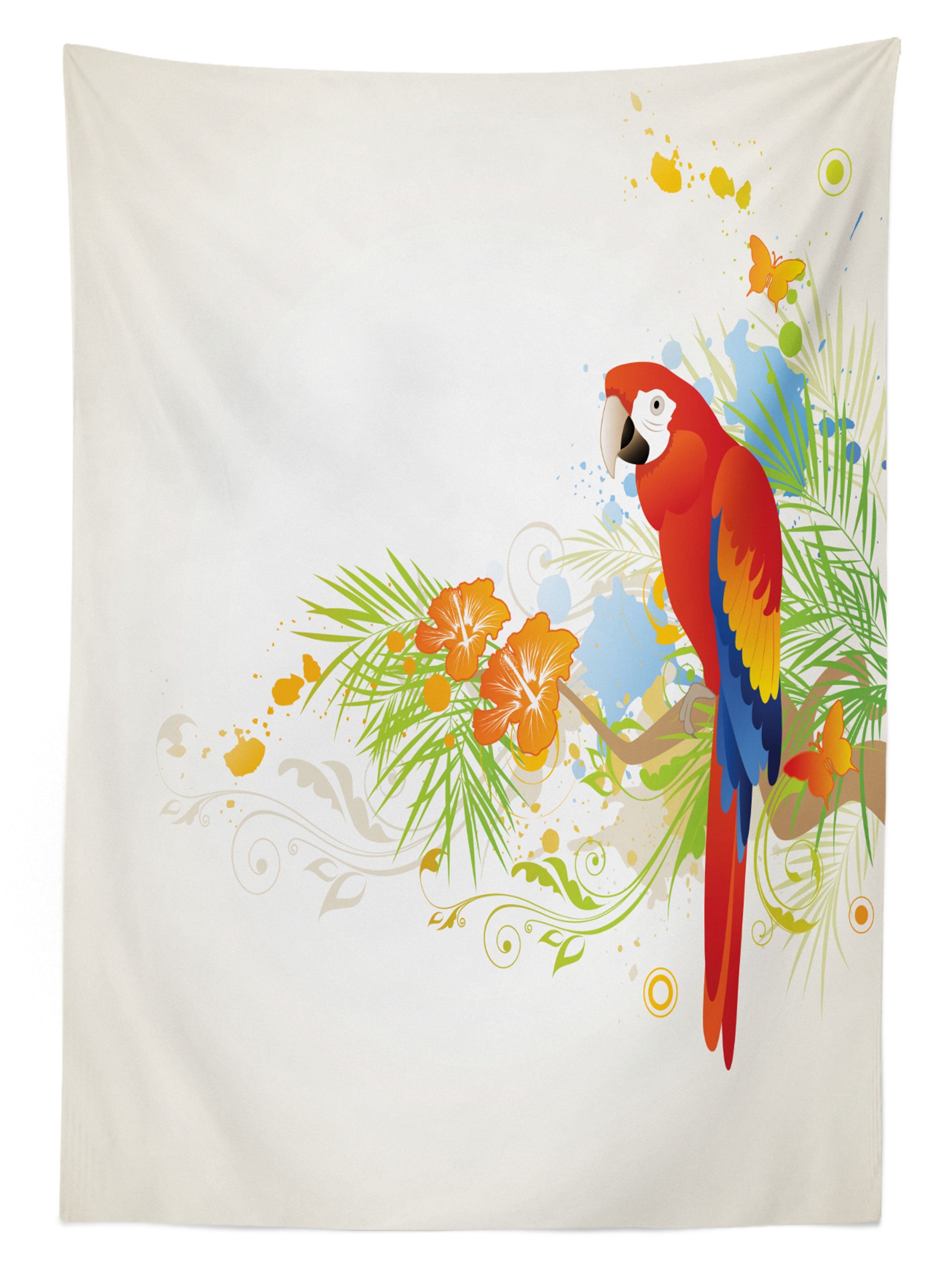 Farben, Baum Parrot Flora Außen Bereich den Sommer Waschbar Ast Farbfest Tischdecke geeignet Abakuhaus Klare Für