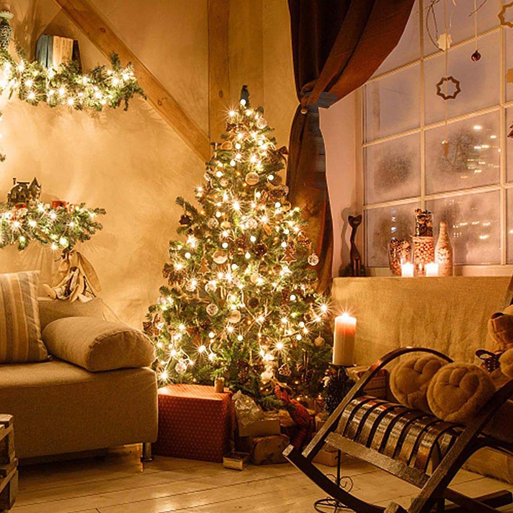 Qualra LED-Lichterkette Lichterkette Außen 20/40LED 3/6M Kugel Außenlichterkette, Batteriebetrieben für Indoor Outdoor Partys Wanddekoration