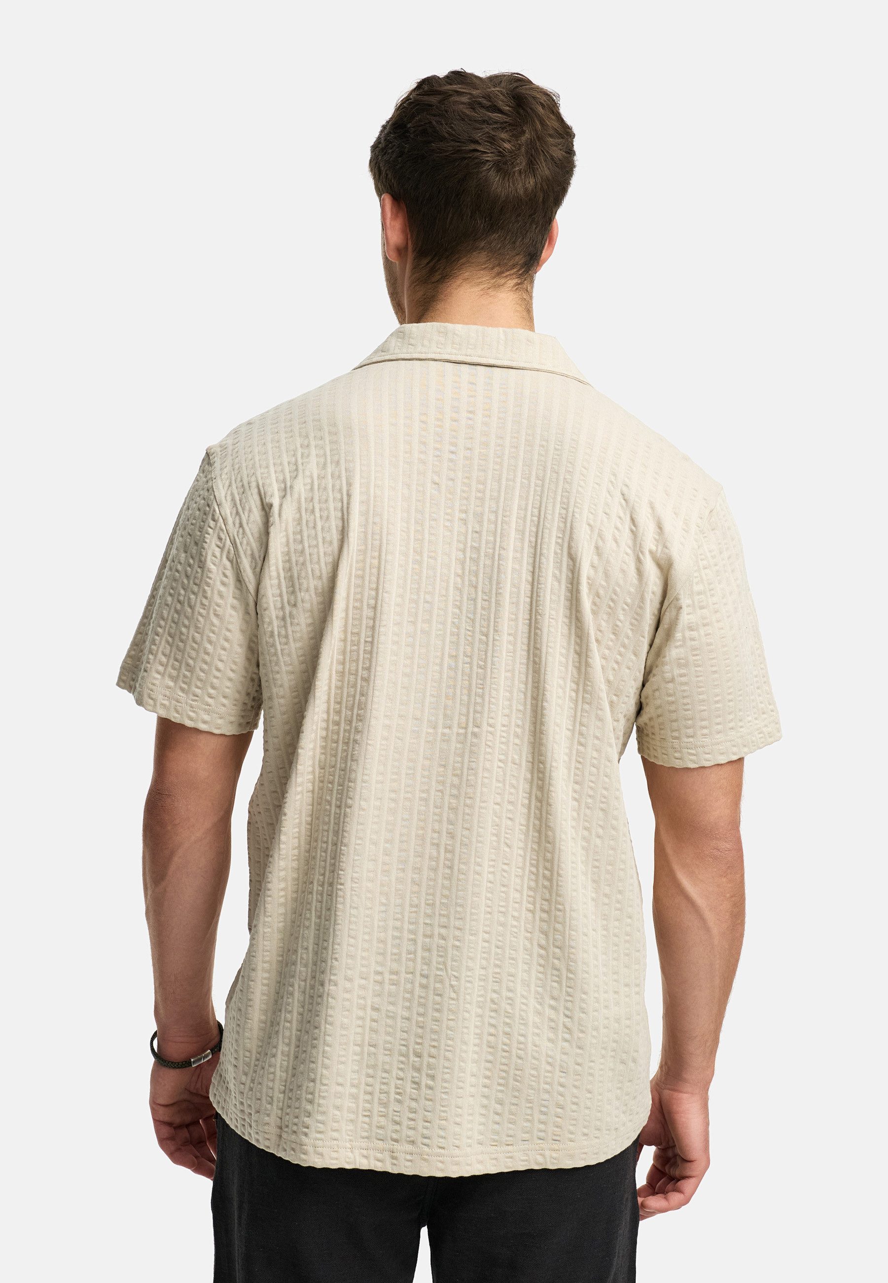Indicode Kurzarmhemd Herren INCrepe Herrenhemd Kurzarm Strukturstoff für den perfekten Fit