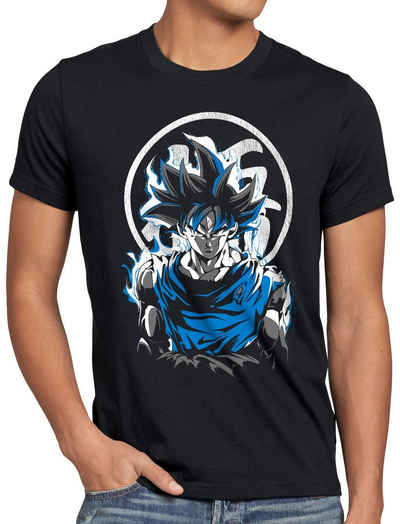 style3 Print-Shirt Herren T-Shirt Super Saiyan God Blue vegeta dragon drache evolution db ball