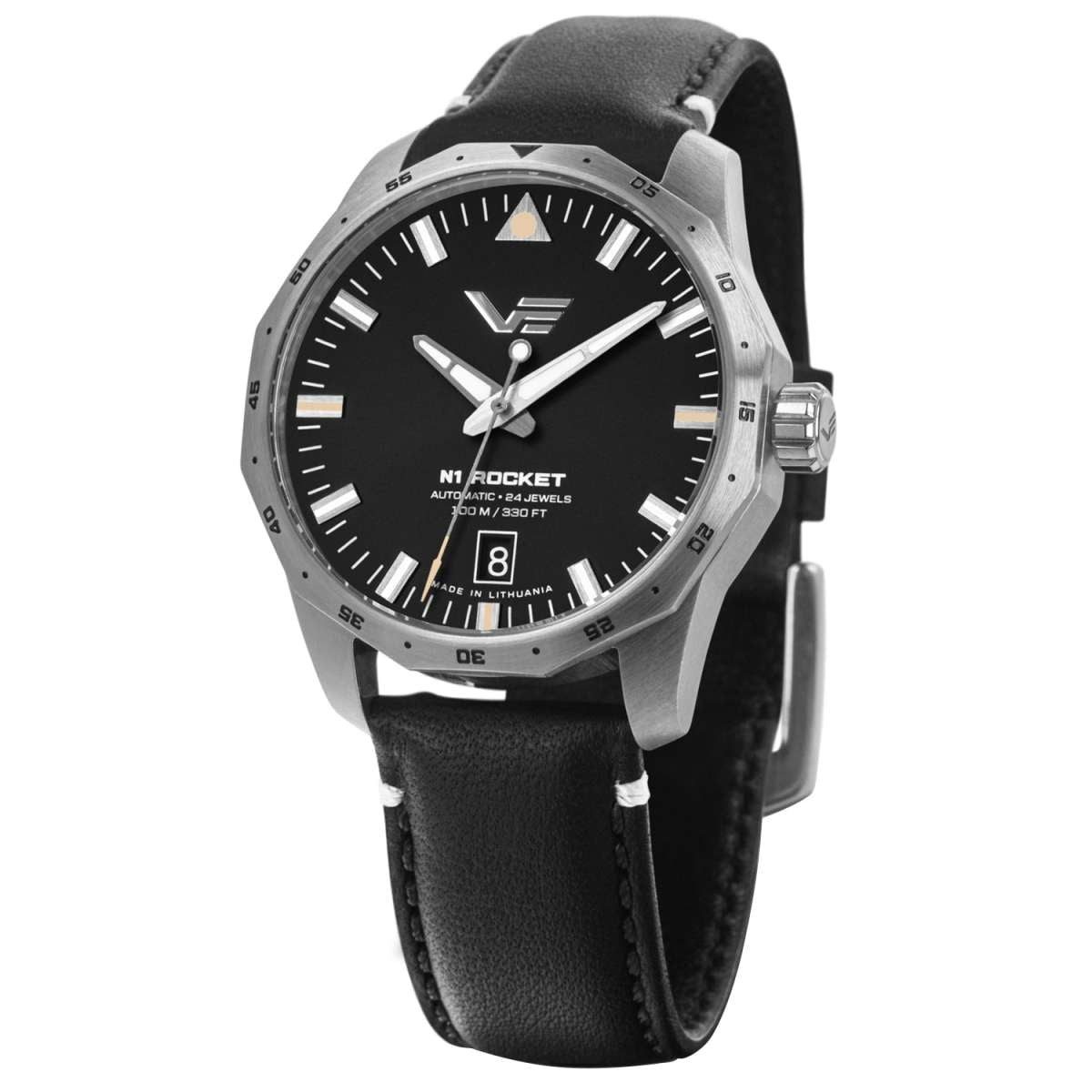 Vostok Europe Automatikuhr NH35-125A747-LBBLK, Automatik Rocket N1 Schwarz 39 mm
