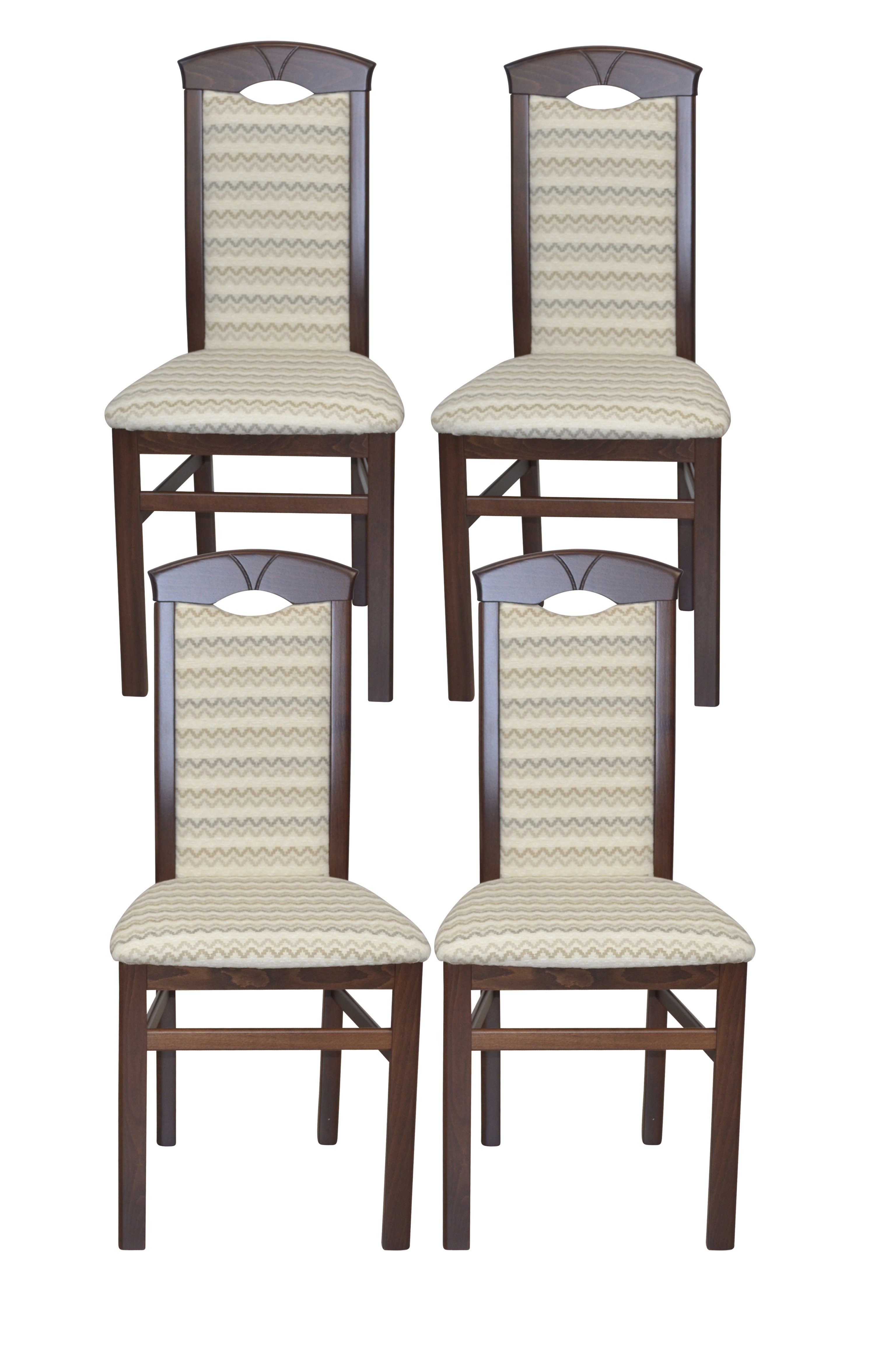 Größe1 = (Spar-Set) moebel-direkt-online Nuss/creme Esszimmerstuhl Stühle 4