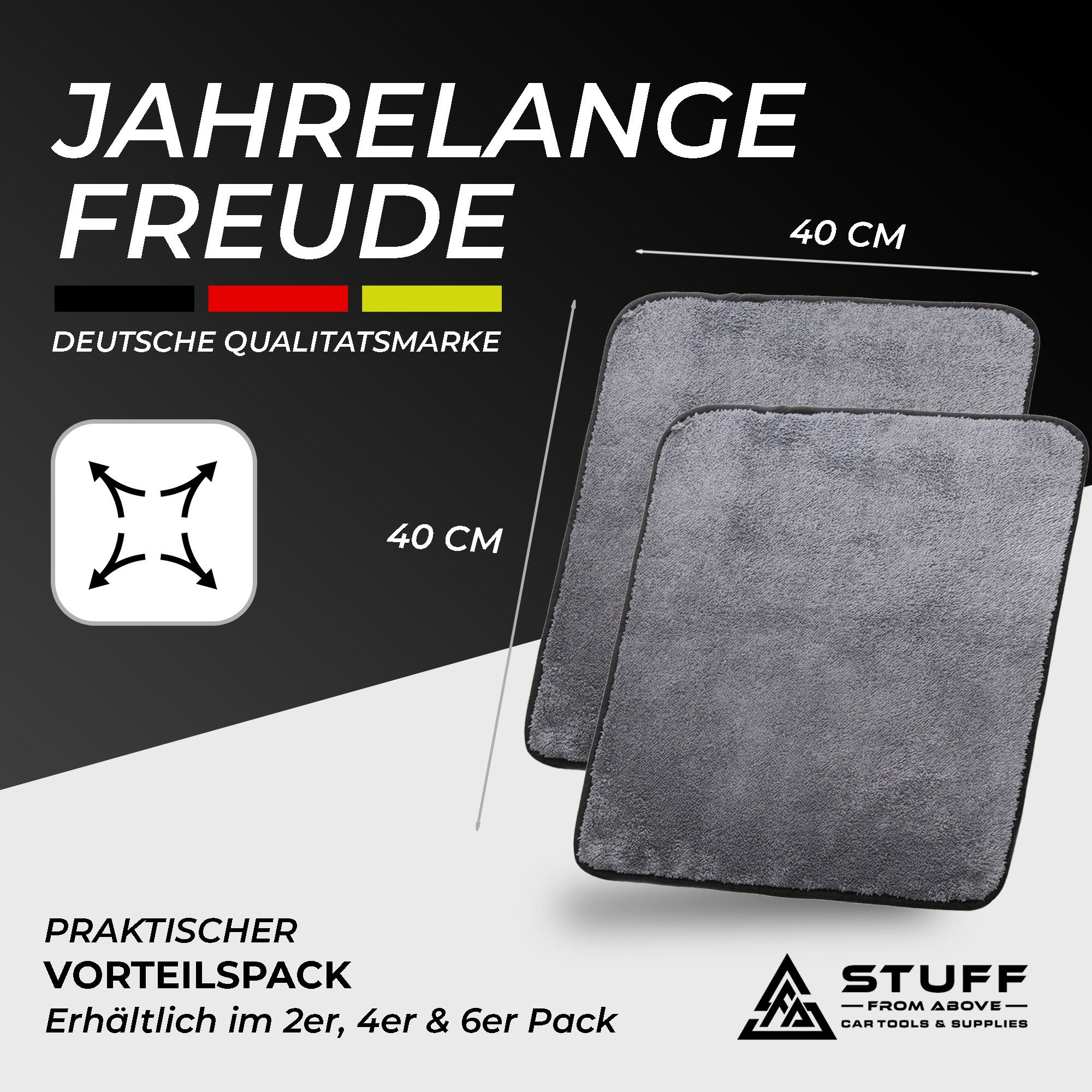 stuff from above 2er Set Mikrofasertücher für das Auto 600GSM 40x40cm Mikrofasertuch (Mikrofaser Tuch zum Polieren, Trocknen und Reinigen, Reinigungstücher extr – Bild 4 von 5