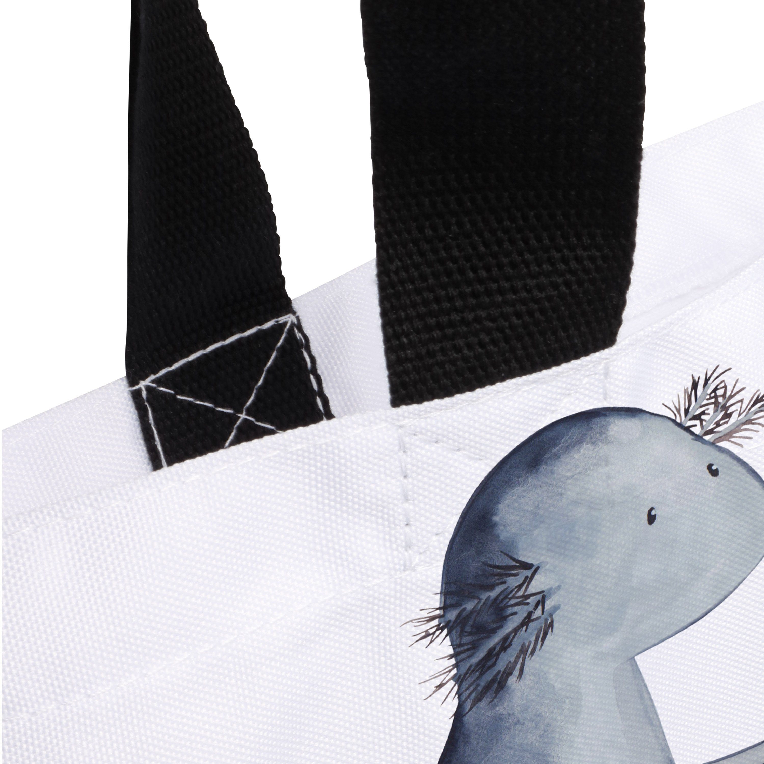 Geschenk, Weiß Shopper Axolotl (1-tlg) Tasche, Liebe & Panda - Mr. Schwanzlurch, Mrs. - Valentinstag,