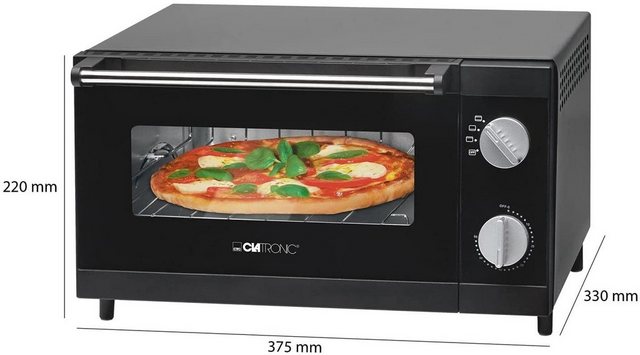 CLATRONIC Minibackofen CLATRONIC Mini-Backofen Pizza-Ofen 12 L Grill Miniofen 1000 W MPO 3520