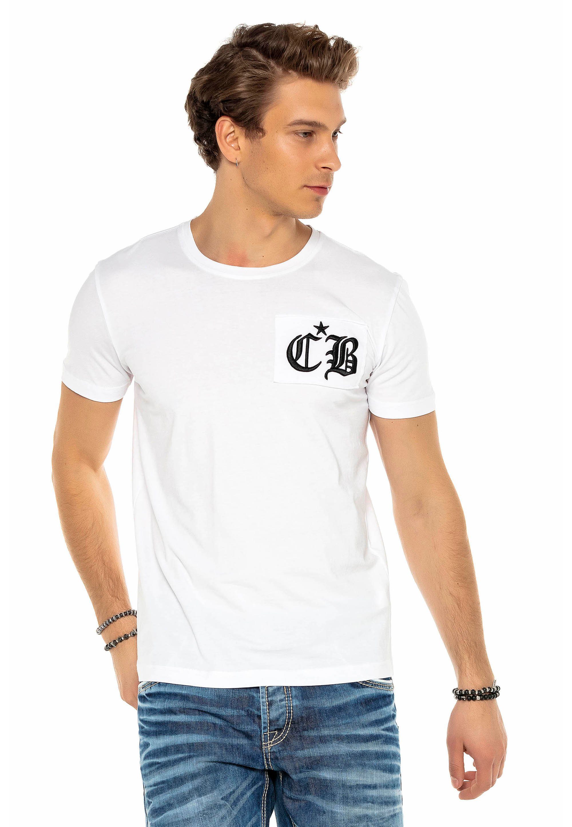 Cipo & Baxx Rundhals T-Shirt mit modernem