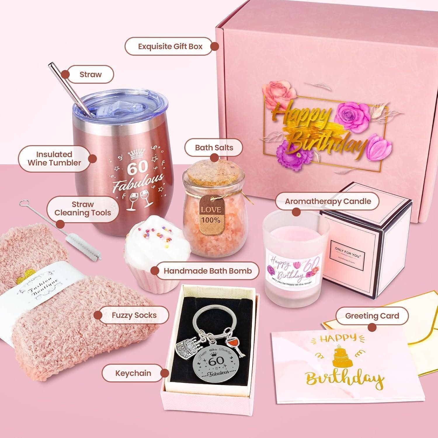 LuxusKollektion Geschenkbox Geschenkset 60 Geburtstag Frau Mutter Freundin 60. Geschenkset – Bild 3 von 5