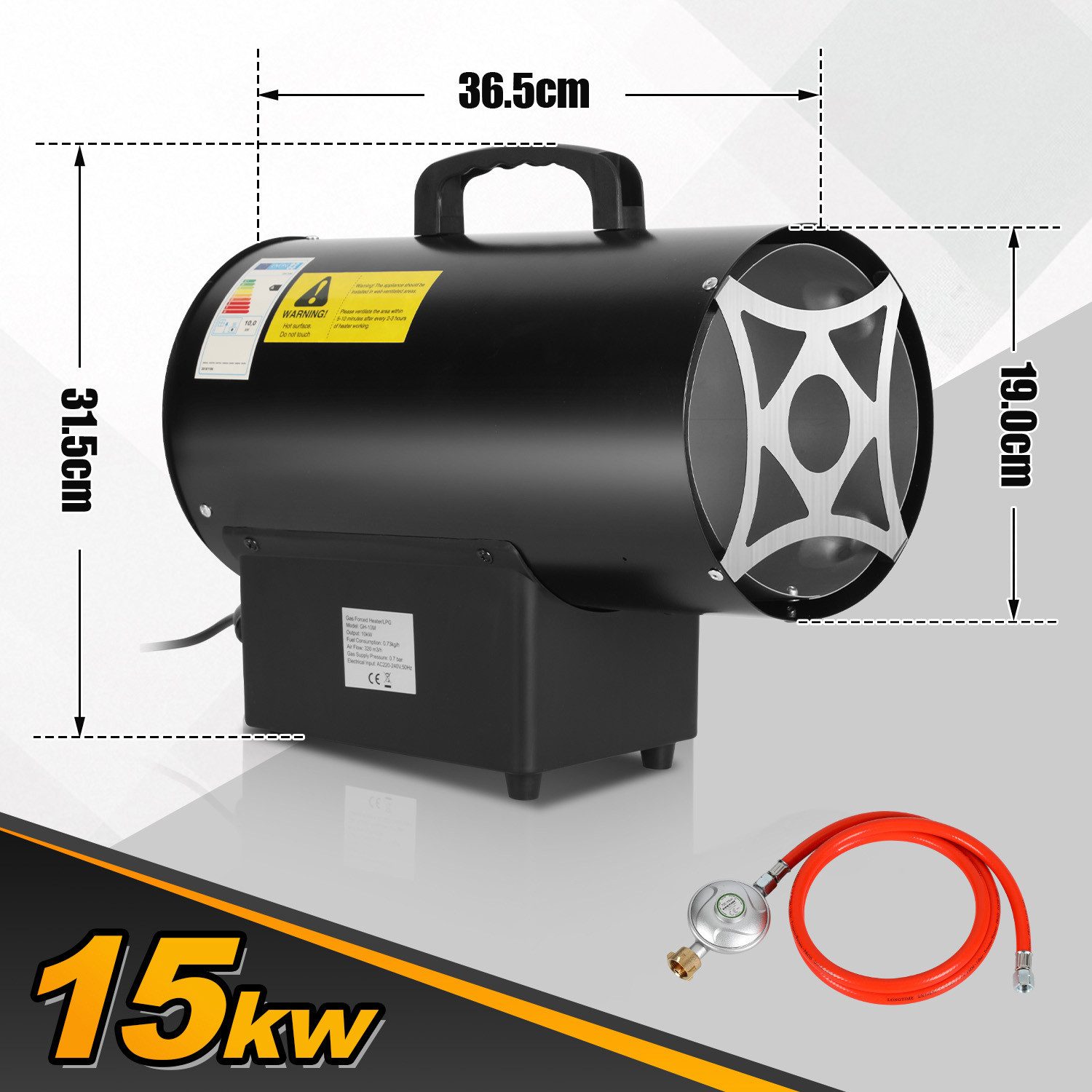 Clanmacy Heizlüfter 15KW Gasheizgebläse Gasheizer Heizgerät Gasstrahler Gas günstig online kaufen