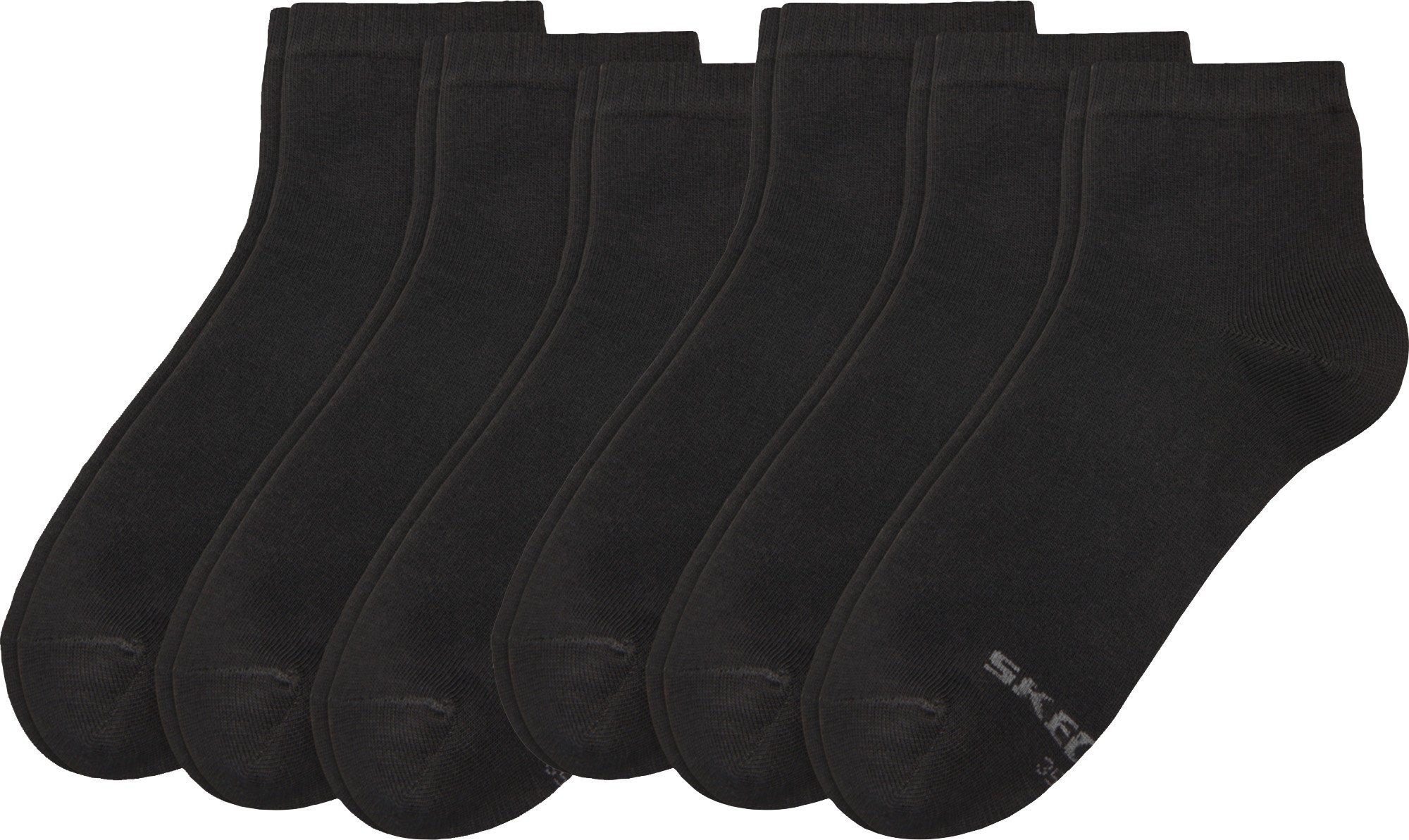 Damen-Kurzsocken Socken Paar Uni 6 Skechers schwarz