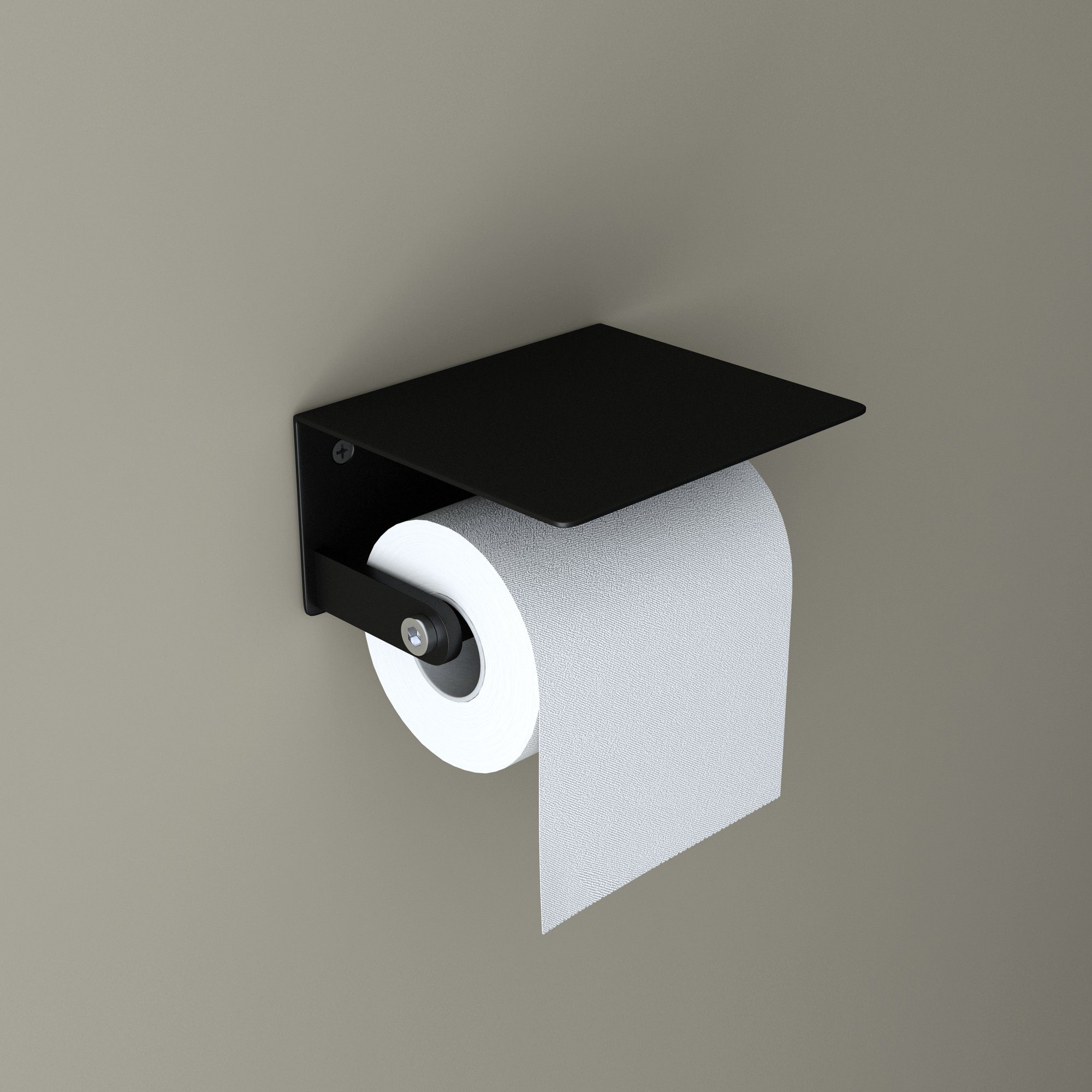 doporro Toilettenpapierhalter doporro WC-Papierhalter Schwarz matt aus  Edelstahl Papierrollenhalter mit Ablage Wandmontage